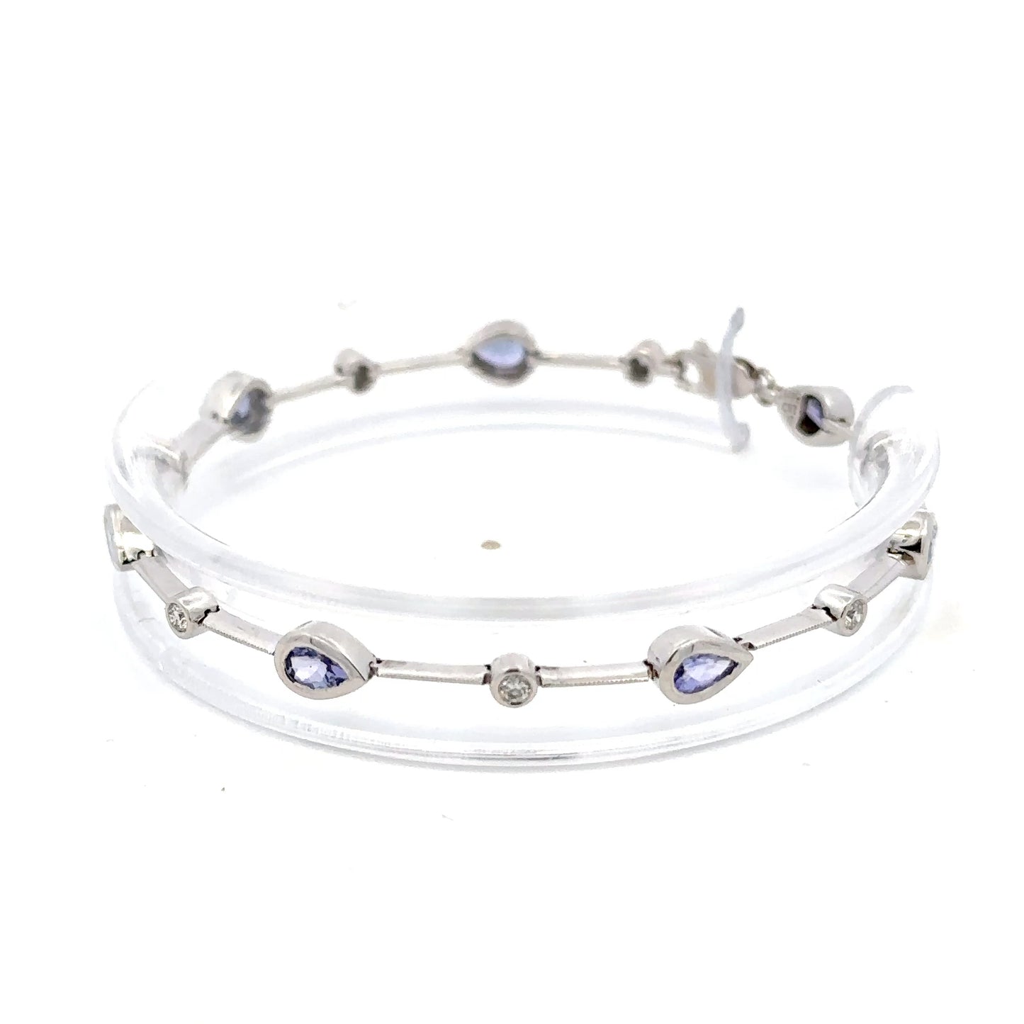 14kt white gold tanzanite and diamond bracelet