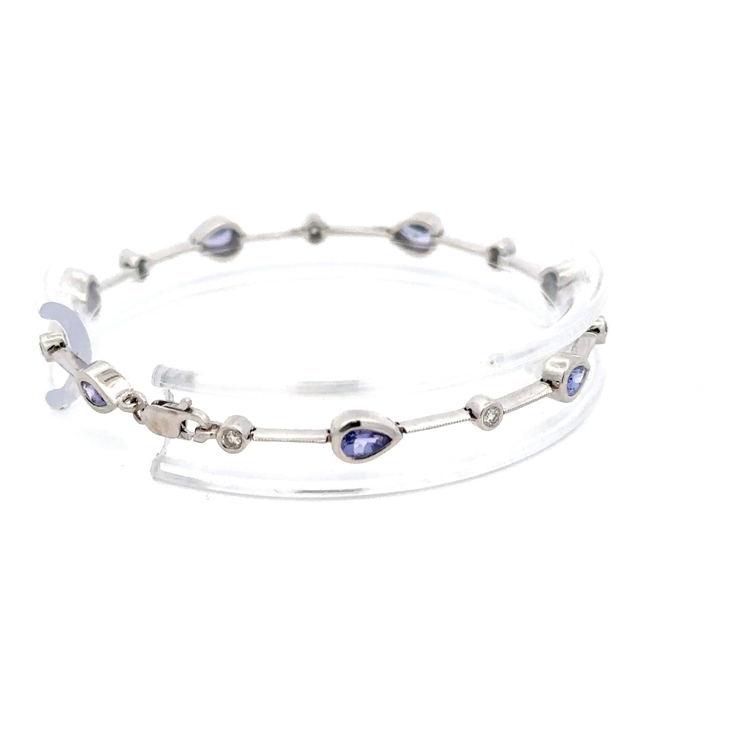 14kt white gold tanzanite and diamond bracelet