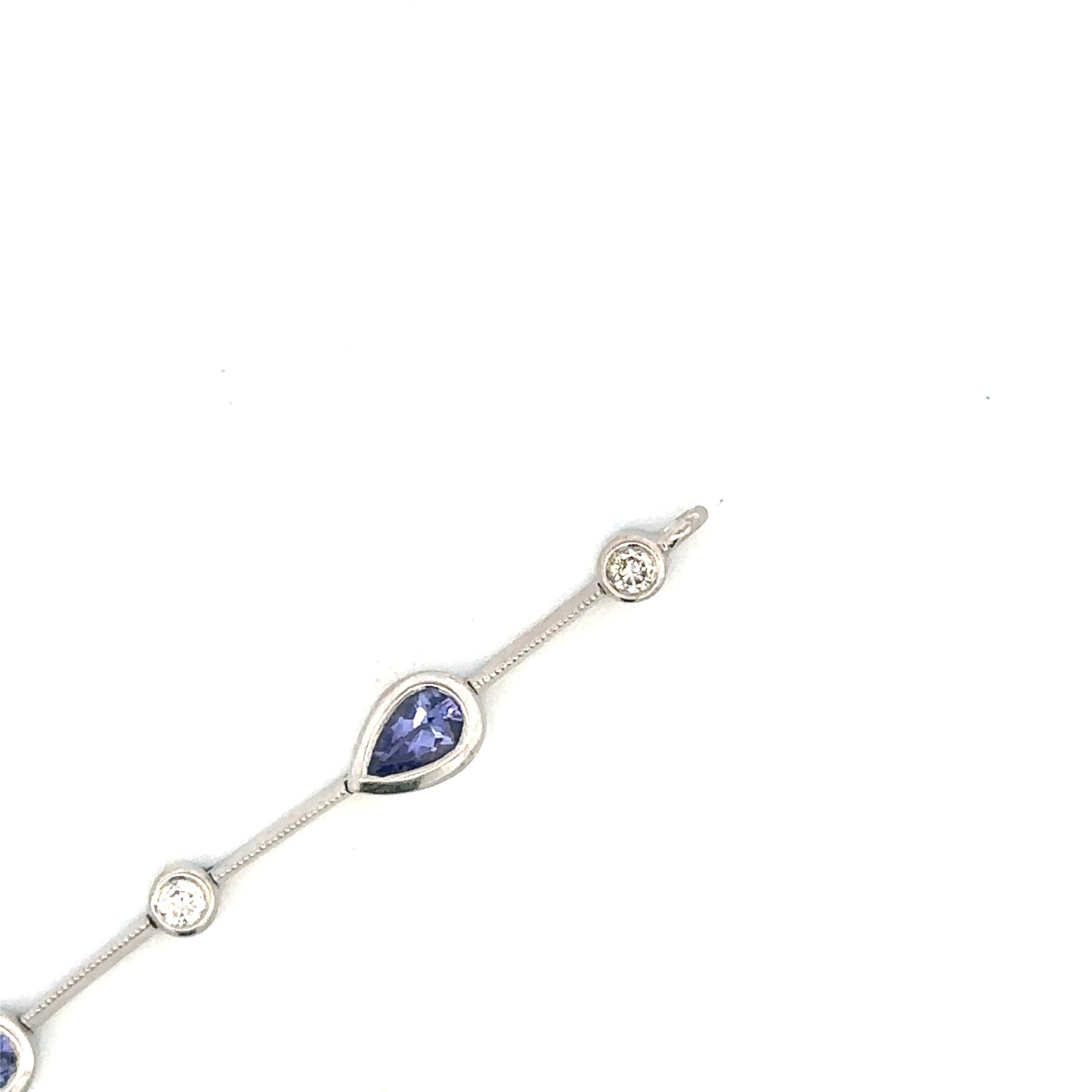 14kt white gold tanzanite and diamond bracelet