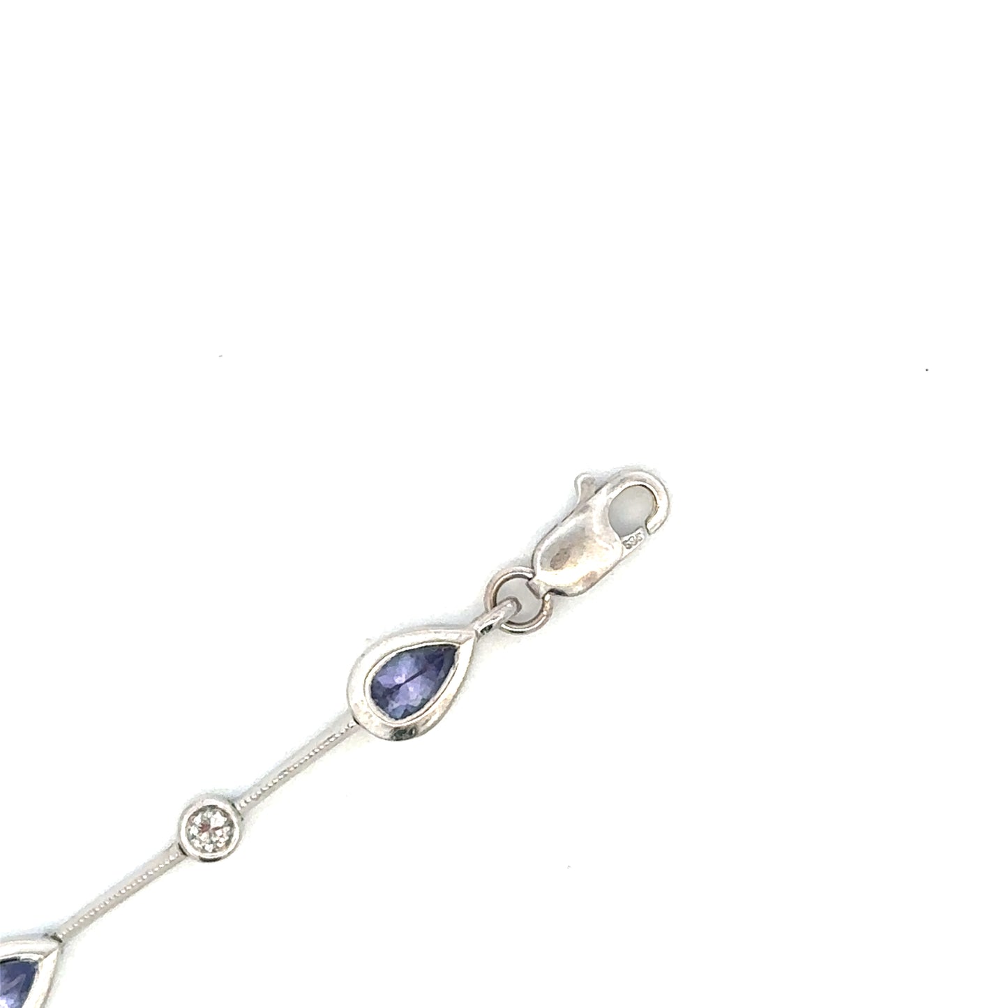 14kt white gold tanzanite and diamond bracelet