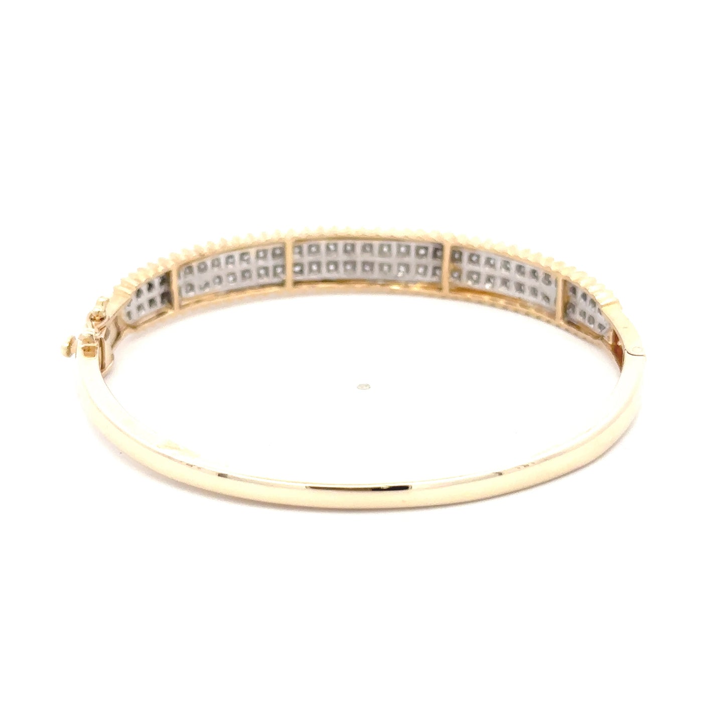14kt yellow solid gold  diamond bangle bracelet