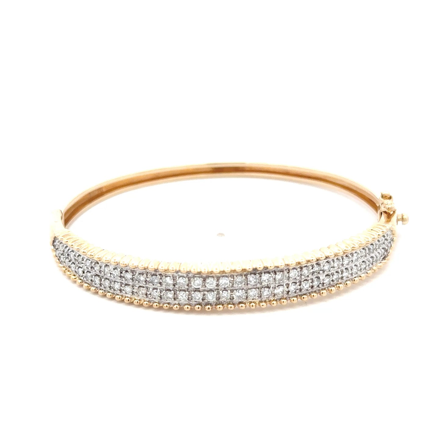 14kt yellow solid gold  diamond bangle bracelet