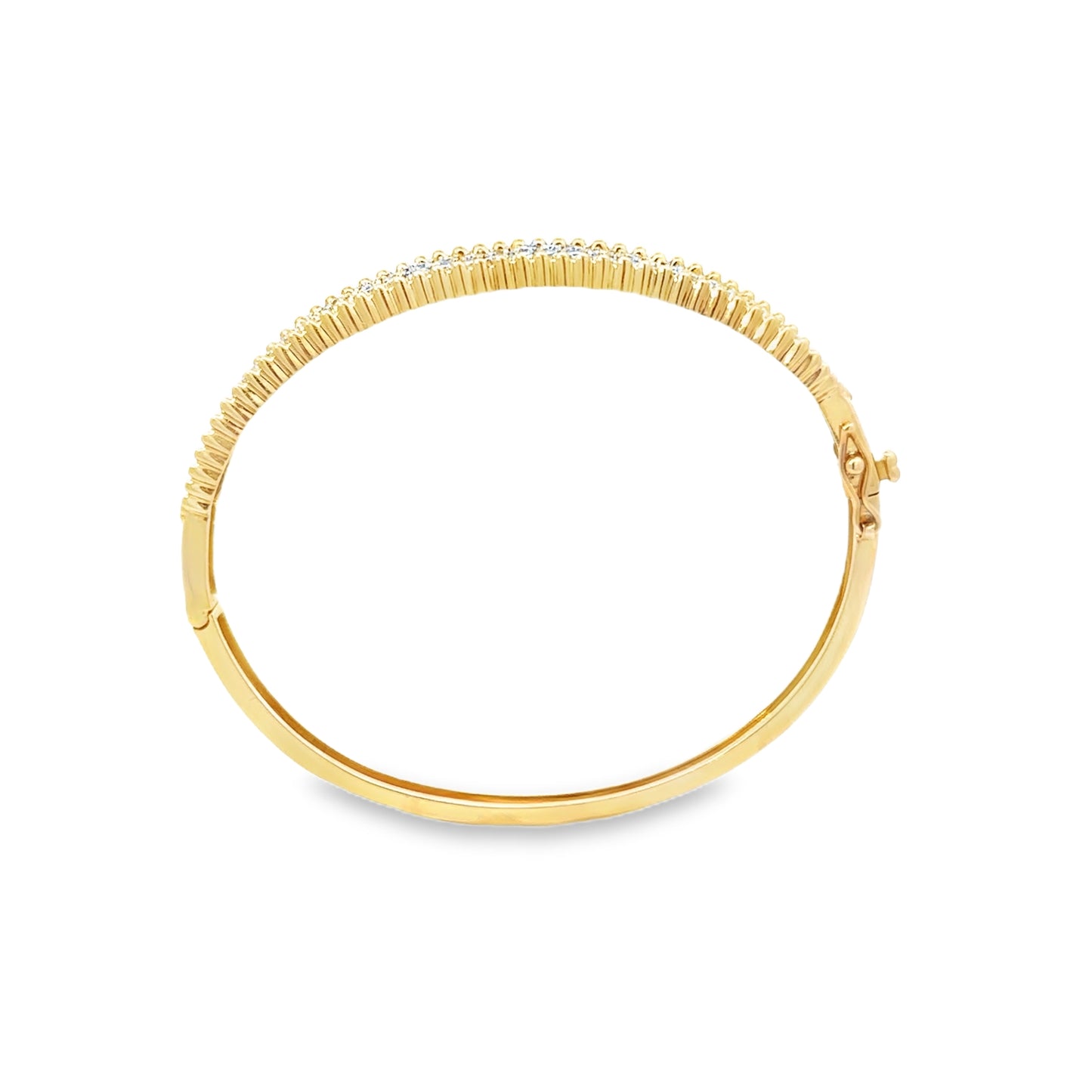 14kt yellow solid gold  diamond bangle bracelet