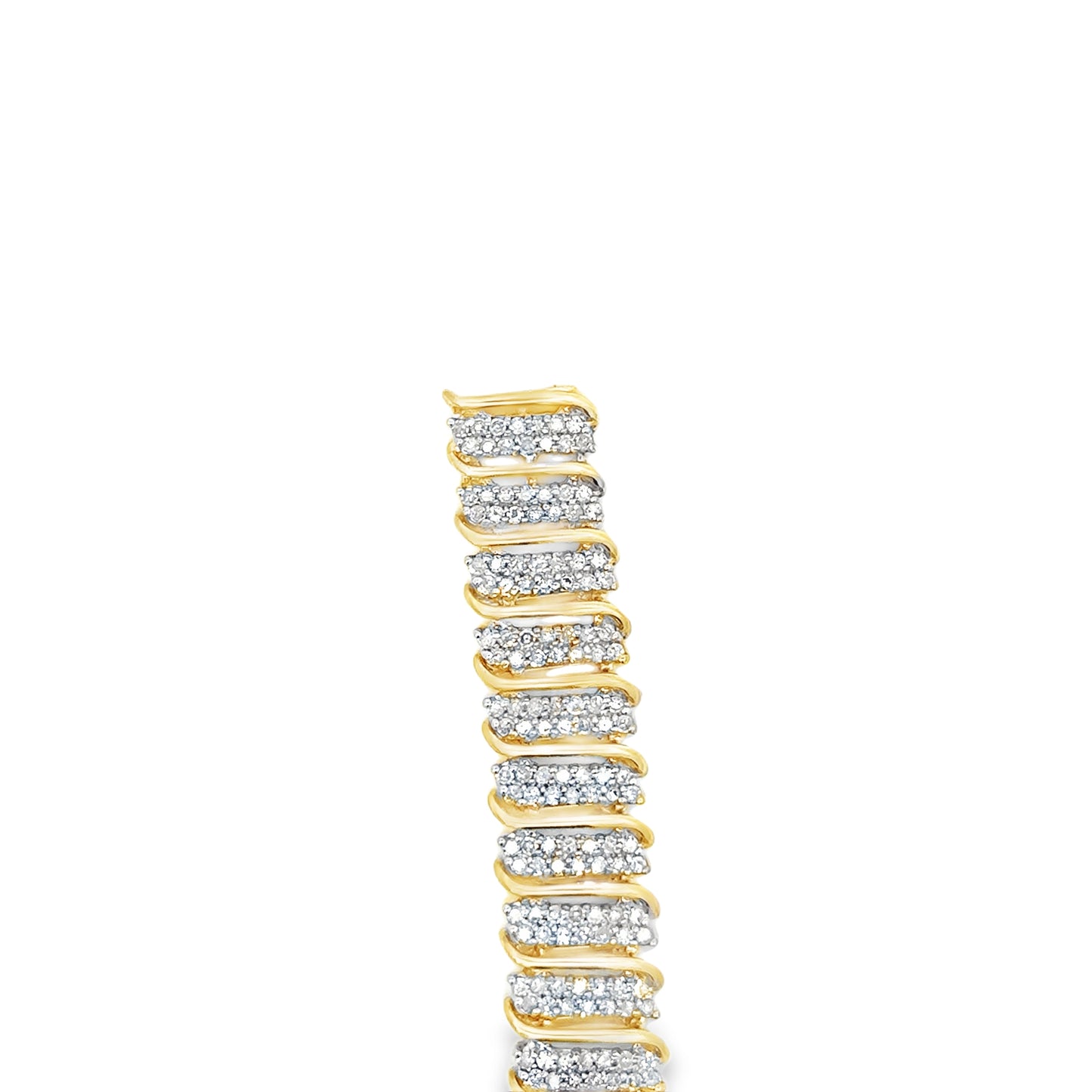 10kt solid yellow  gold diamond tennis bracelet vintage