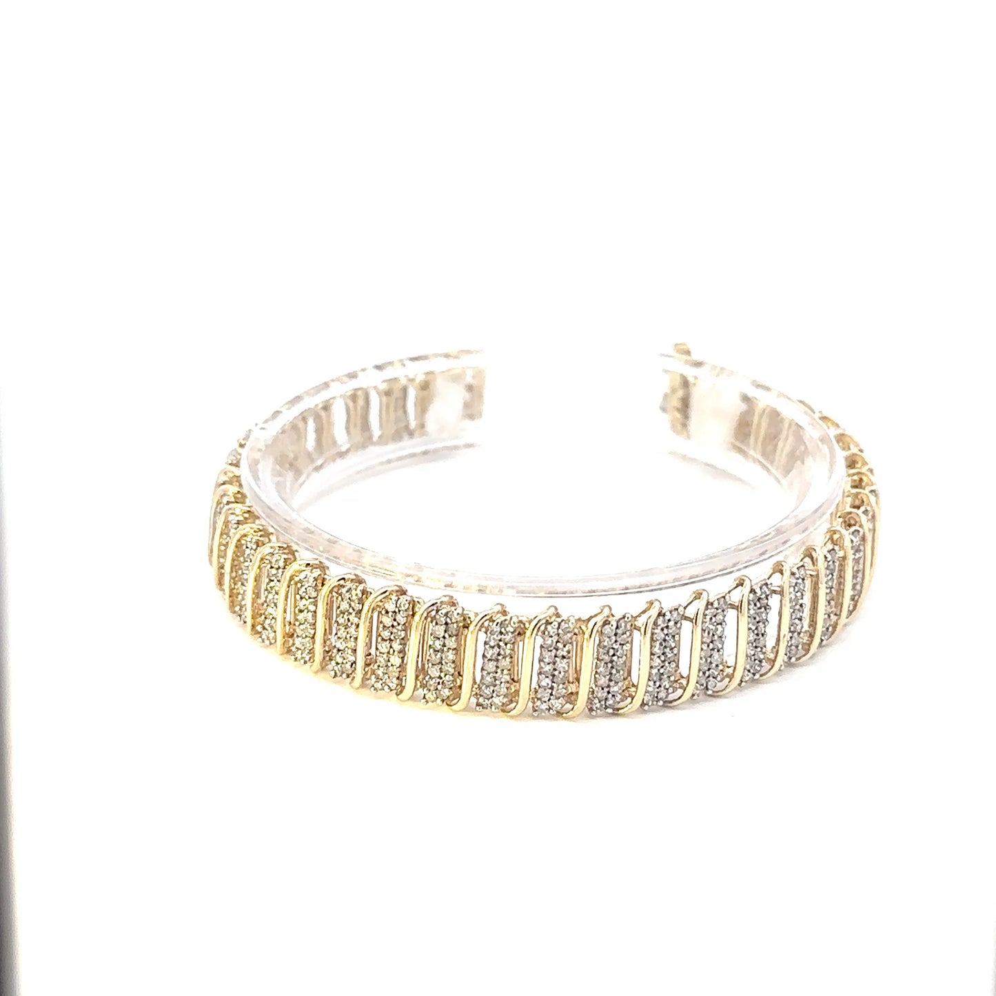 10kt solid yellow  gold diamond tennis bracelet vintage