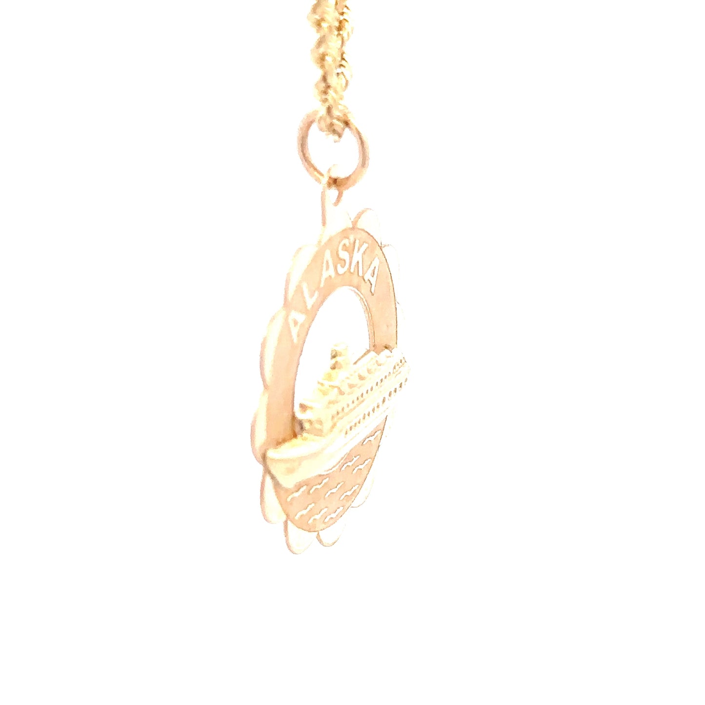 14kt yellow solid gold Alaska charm