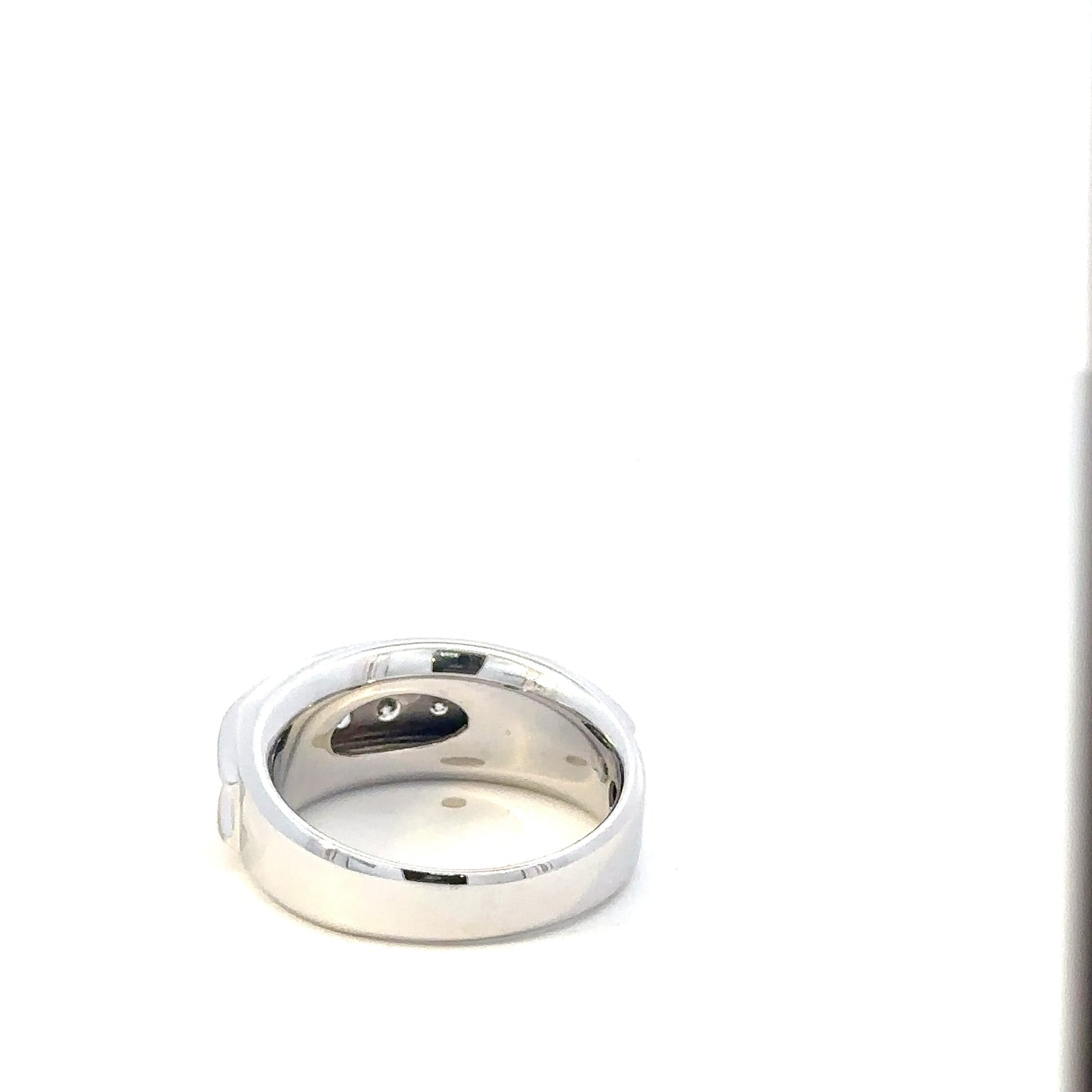 14kt white solid gold diamond men's ring estate