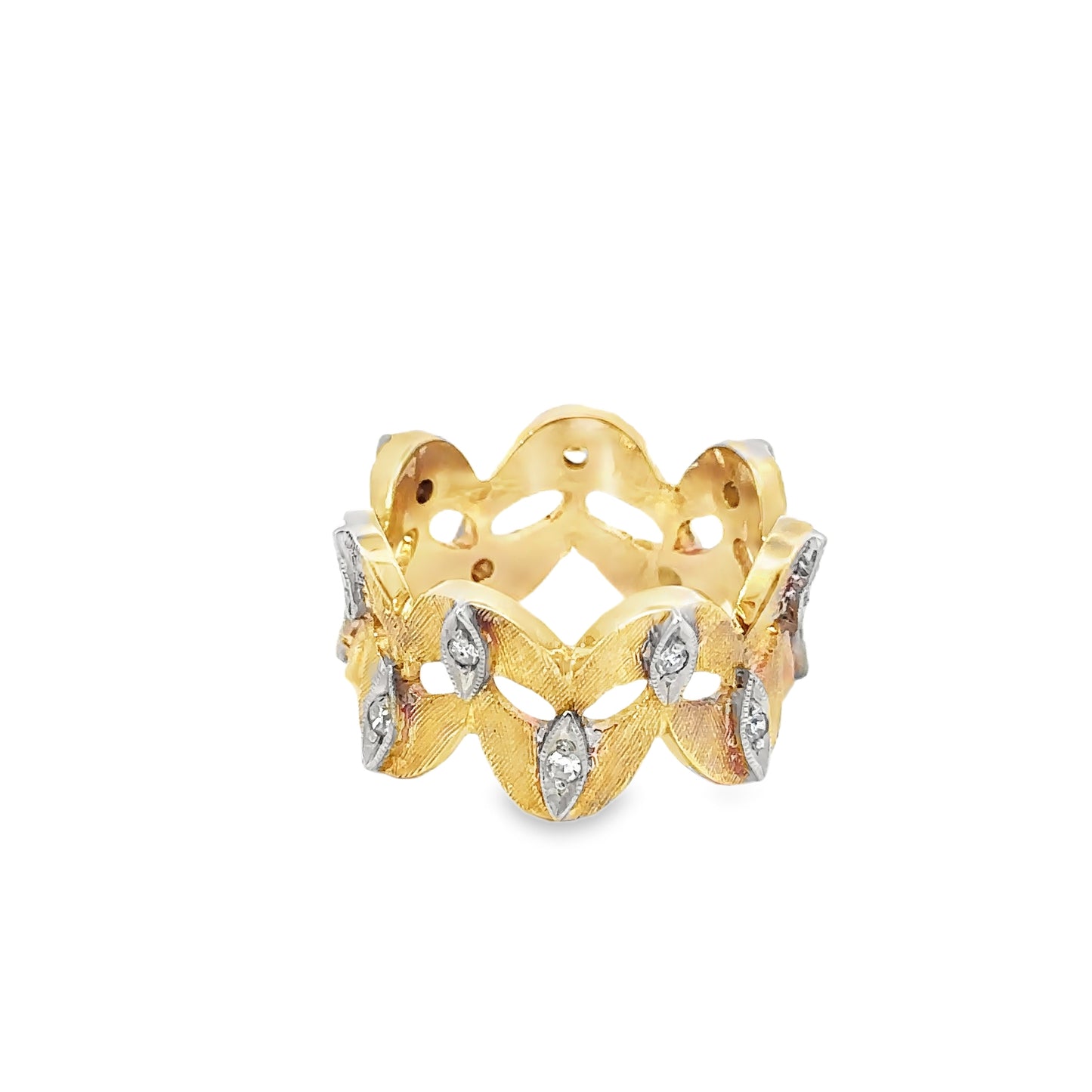 14kt yellow gold vintage wide band ring