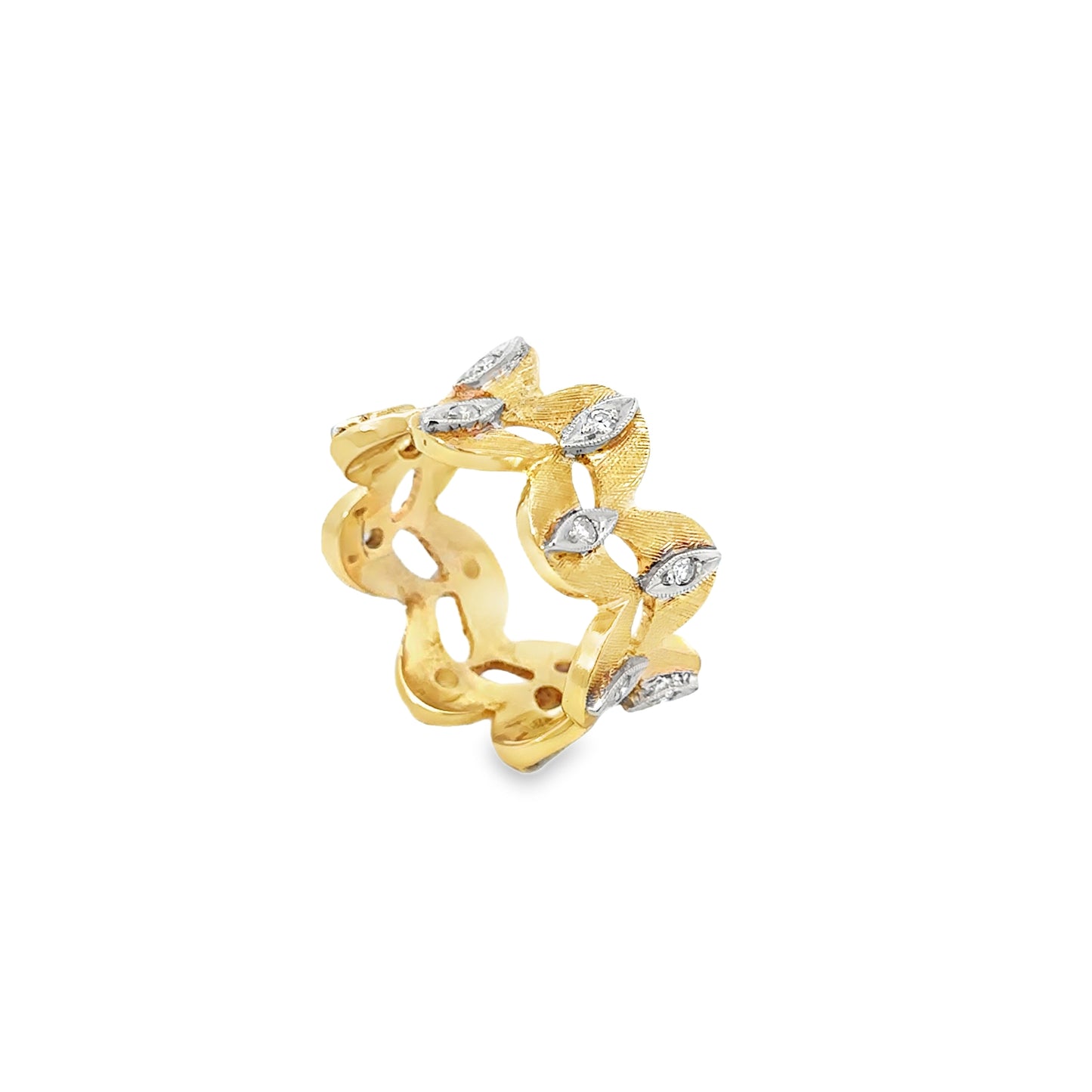 14kt yellow gold vintage wide band ring