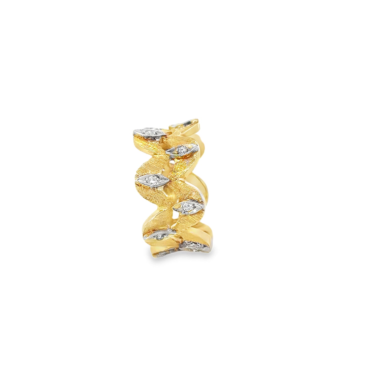 14kt yellow gold vintage wide band ring