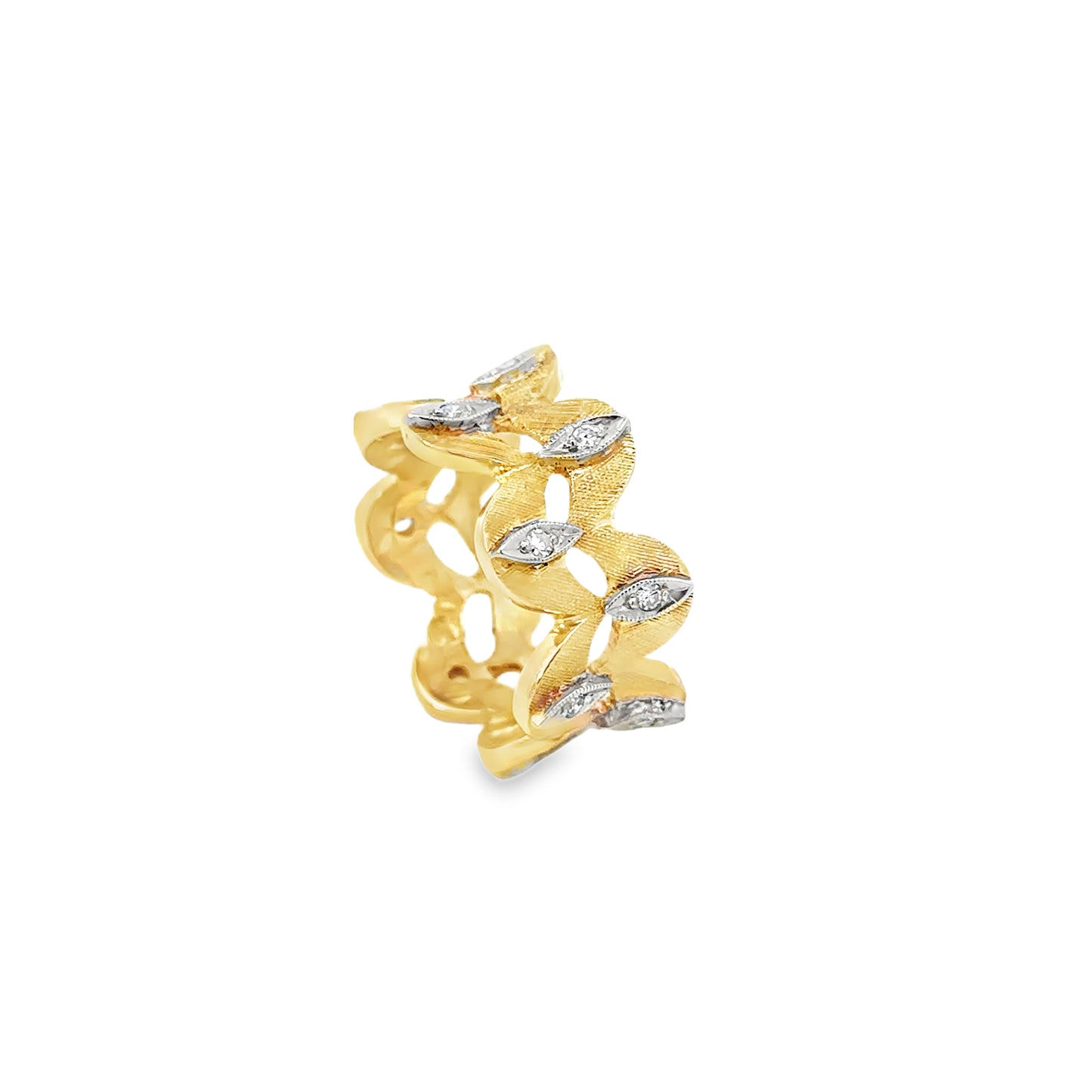 14kt yellow gold vintage wide band ring