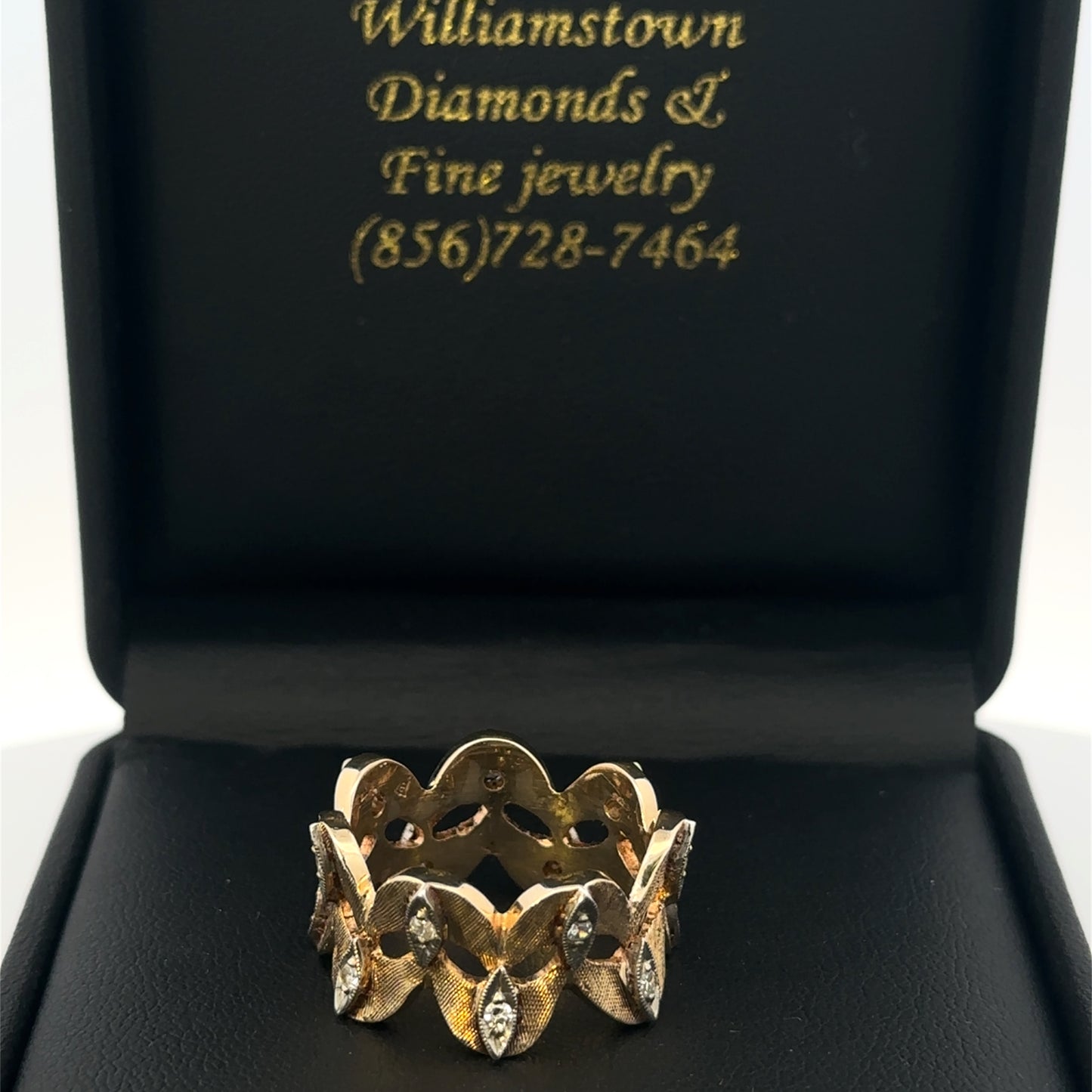 14kt yellow gold vintage wide band ring
