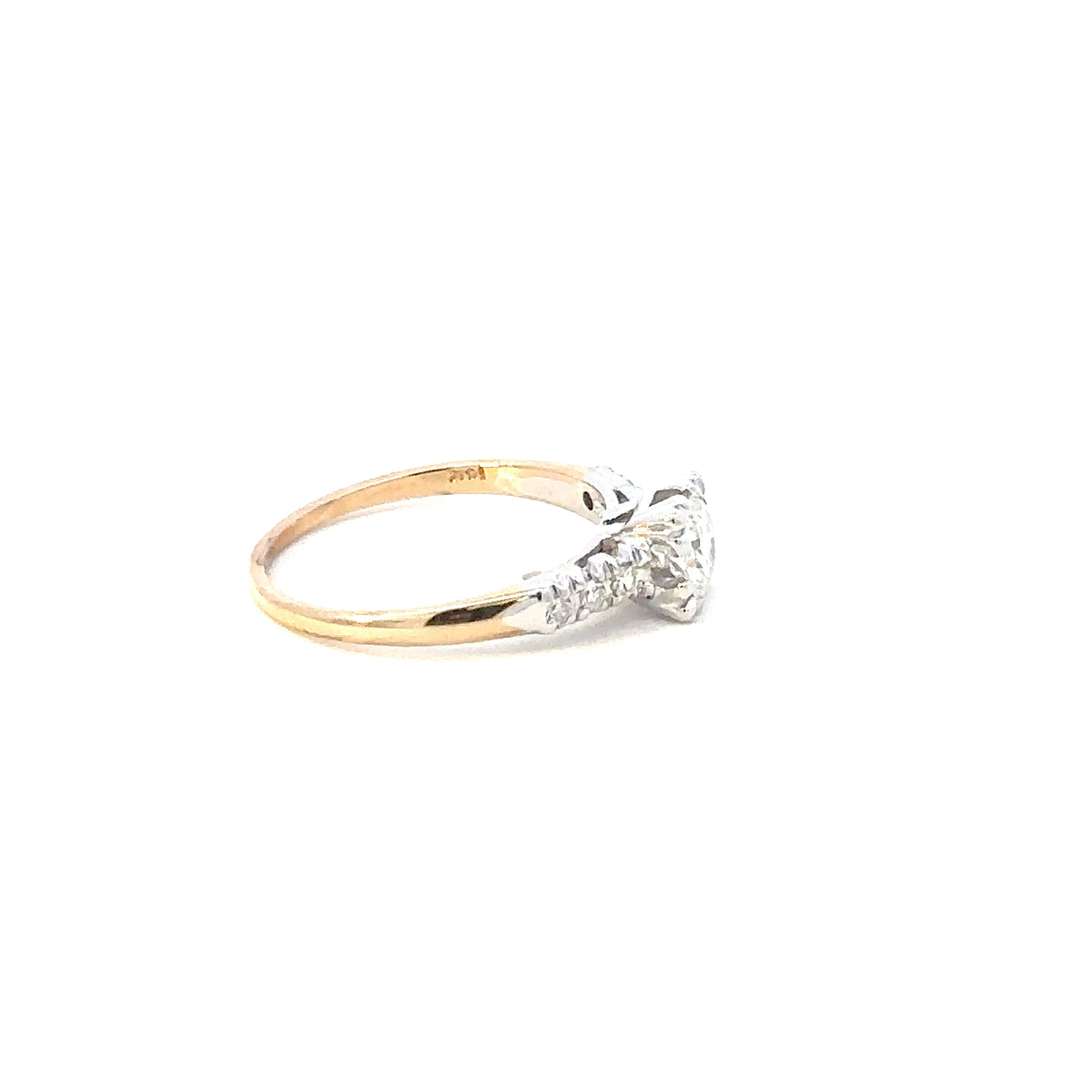 Vintage 14K Two-Tone Gold 0.50 CT Diamond Engagement Ring – 1950s