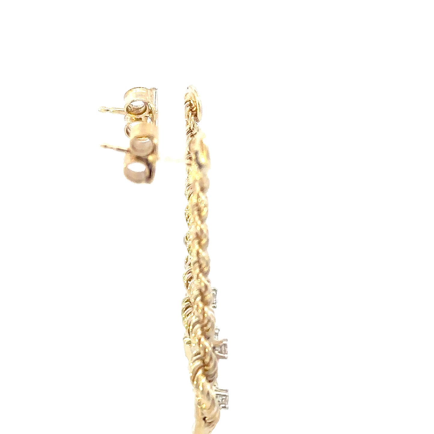 14kt yellow gold vintage rope earrings dangle