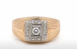 14KT Yellow Gold Vintage Diamond Ring
