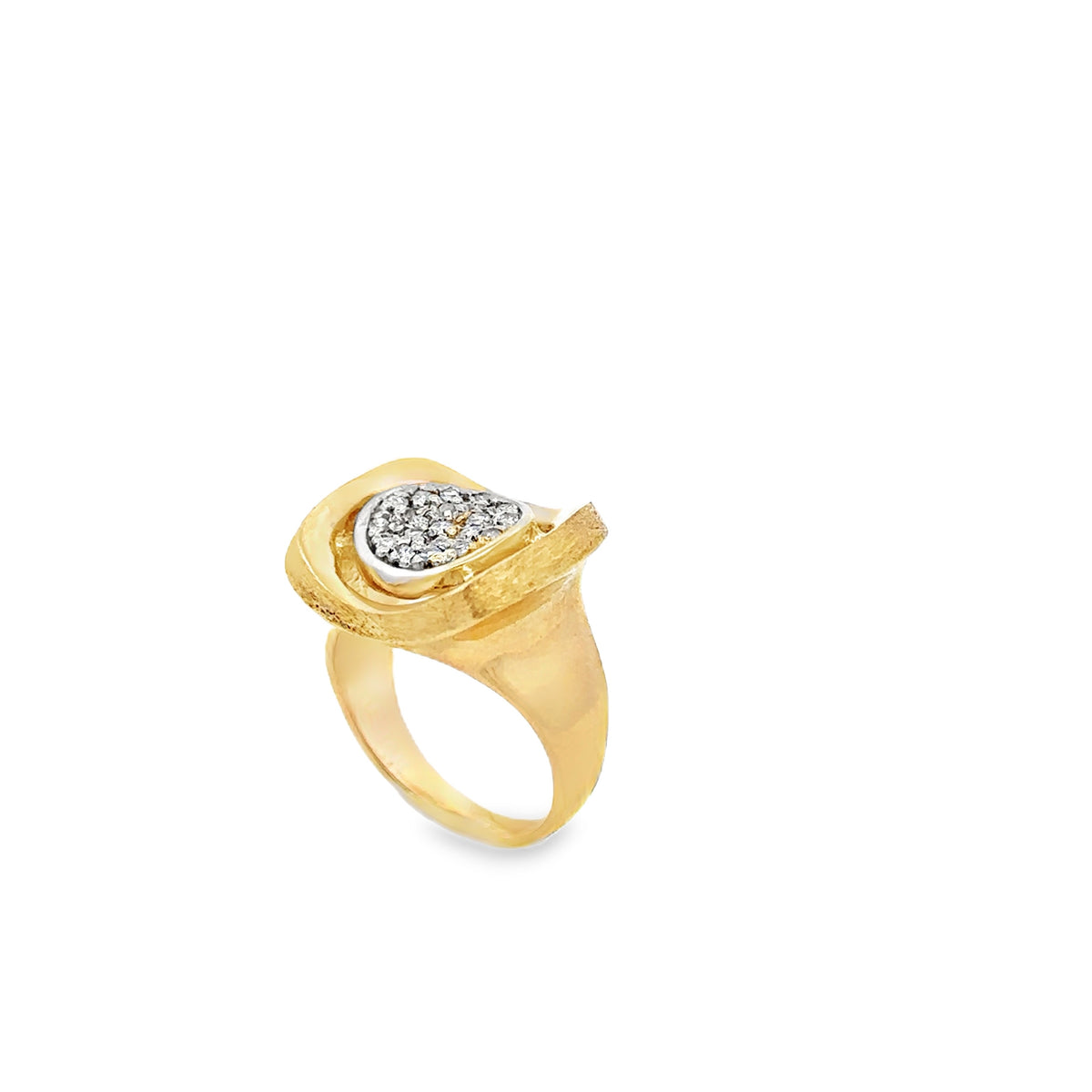 14KT Yellow Gold  Vintage Men's Diamond  Ring - Retro-70's  statement ring