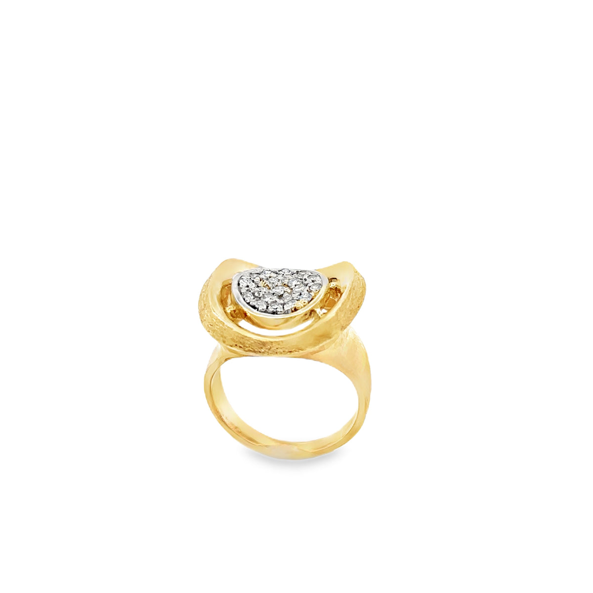14KT Yellow Gold  Vintage Men's Diamond  Ring - Retro-70's  statement ring