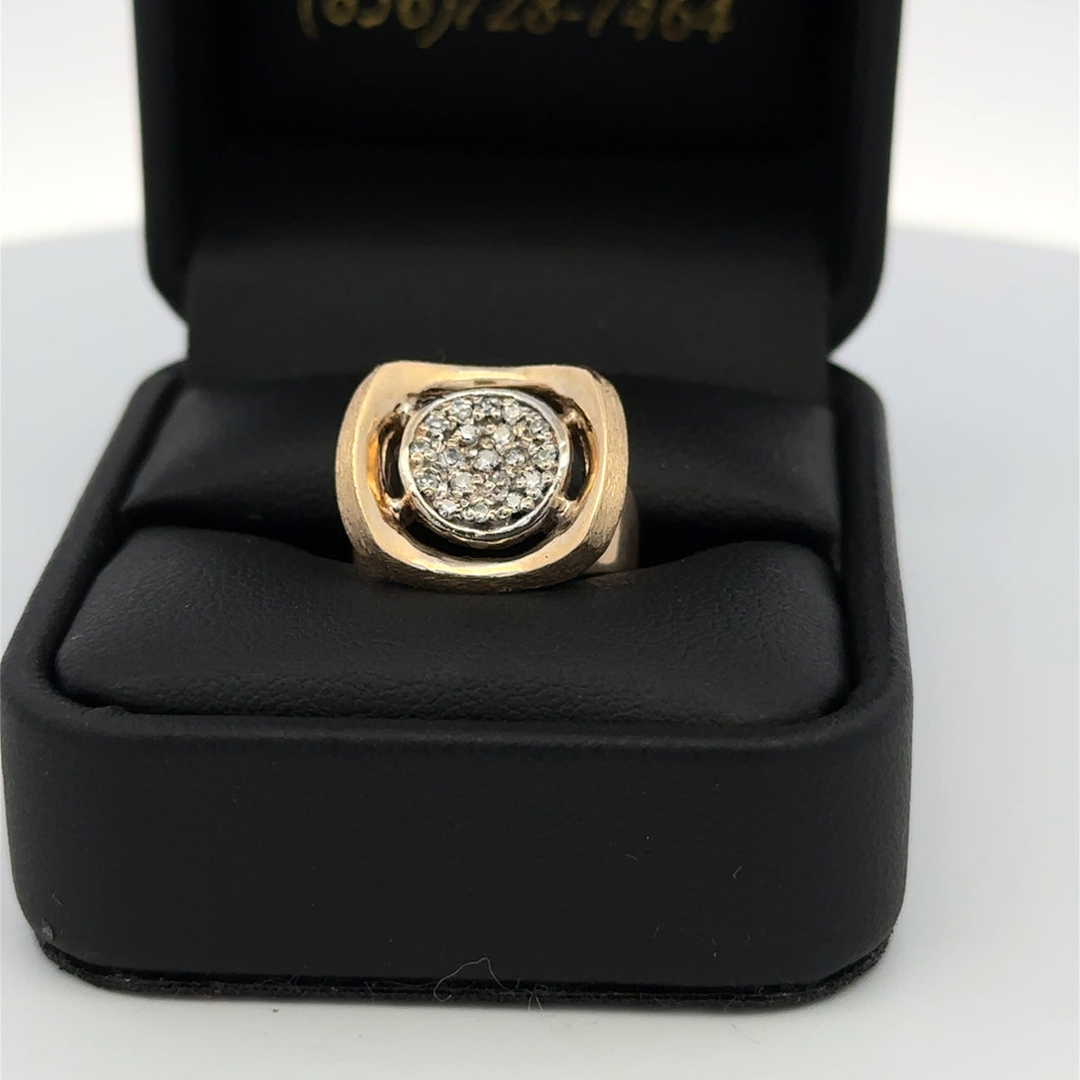 14KT Yellow Gold  Vintage Men's Diamond  Ring - Retro-70's  statement ring