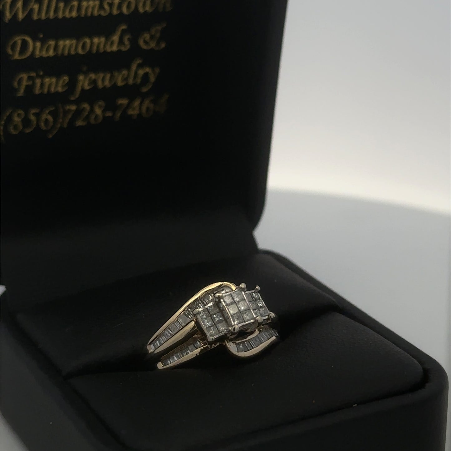 10kt yellow gold diamond engagement ring