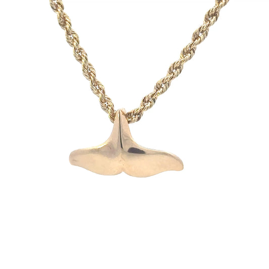 14kt yellow gold charm whale's tail vintage