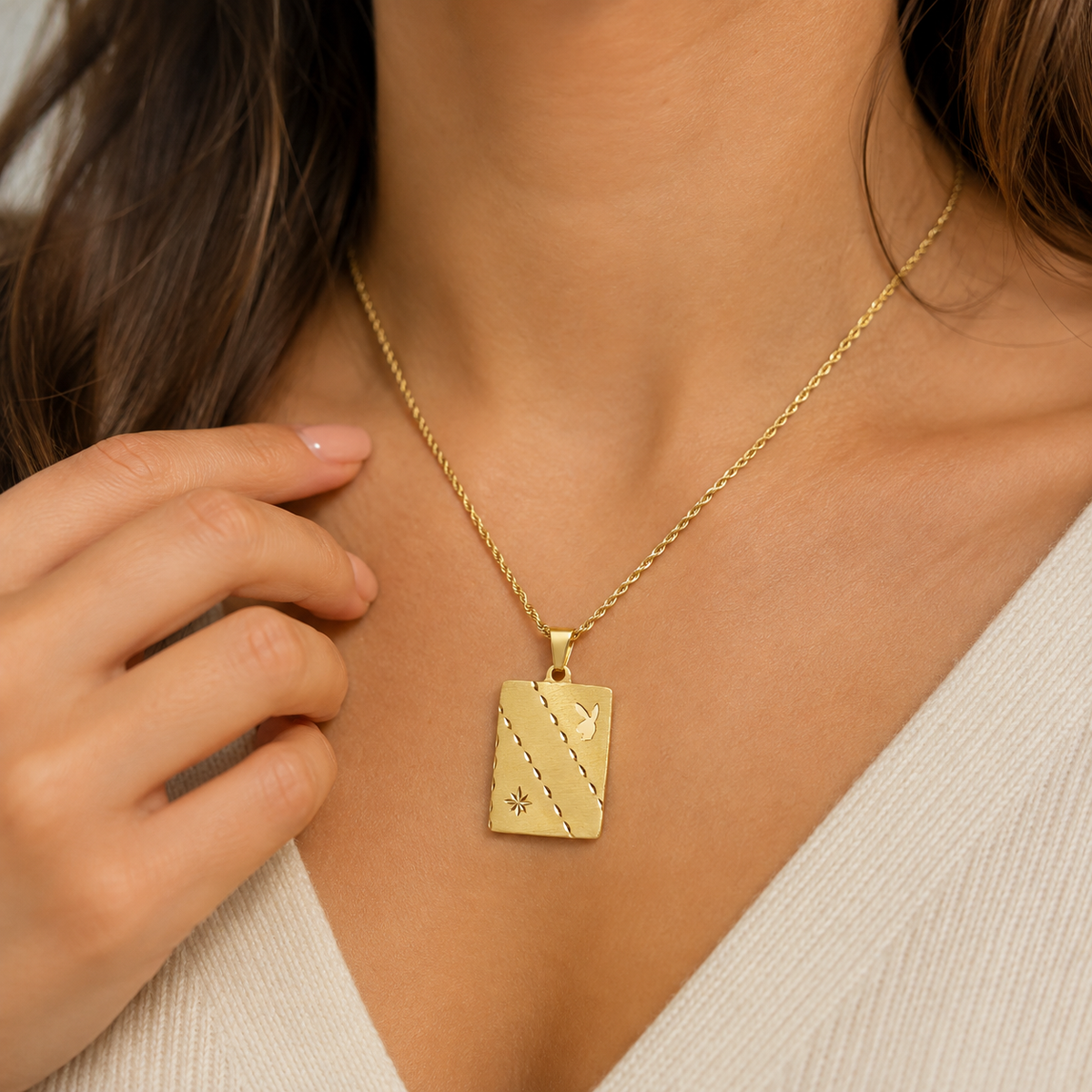 Vintage 14K Yellow Gold Playboy Bunny Dog Tag Pendant | Personalized Engravable Charm