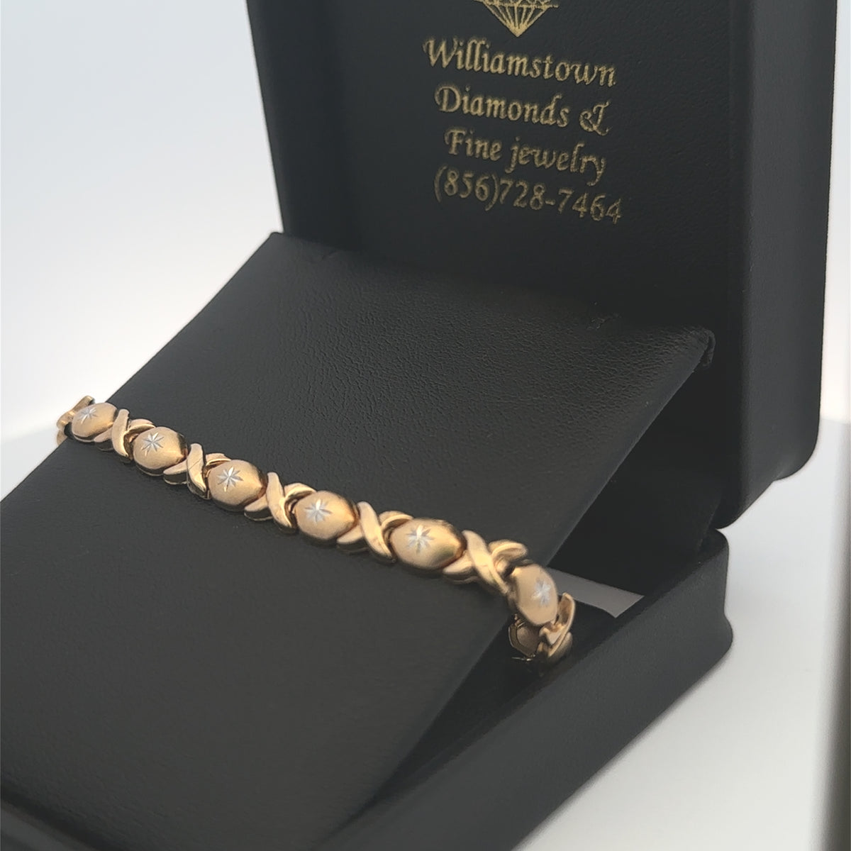 Vintage 10K Yellow Gold XO Link Bracelet