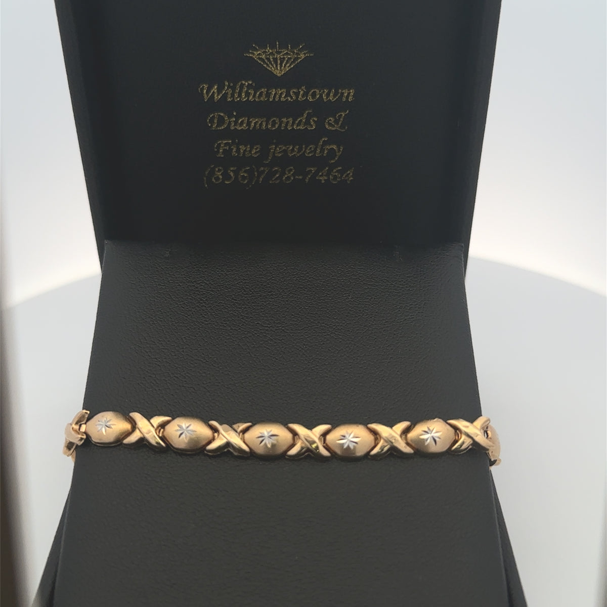 Vintage 10K Yellow Gold XO Link Bracelet