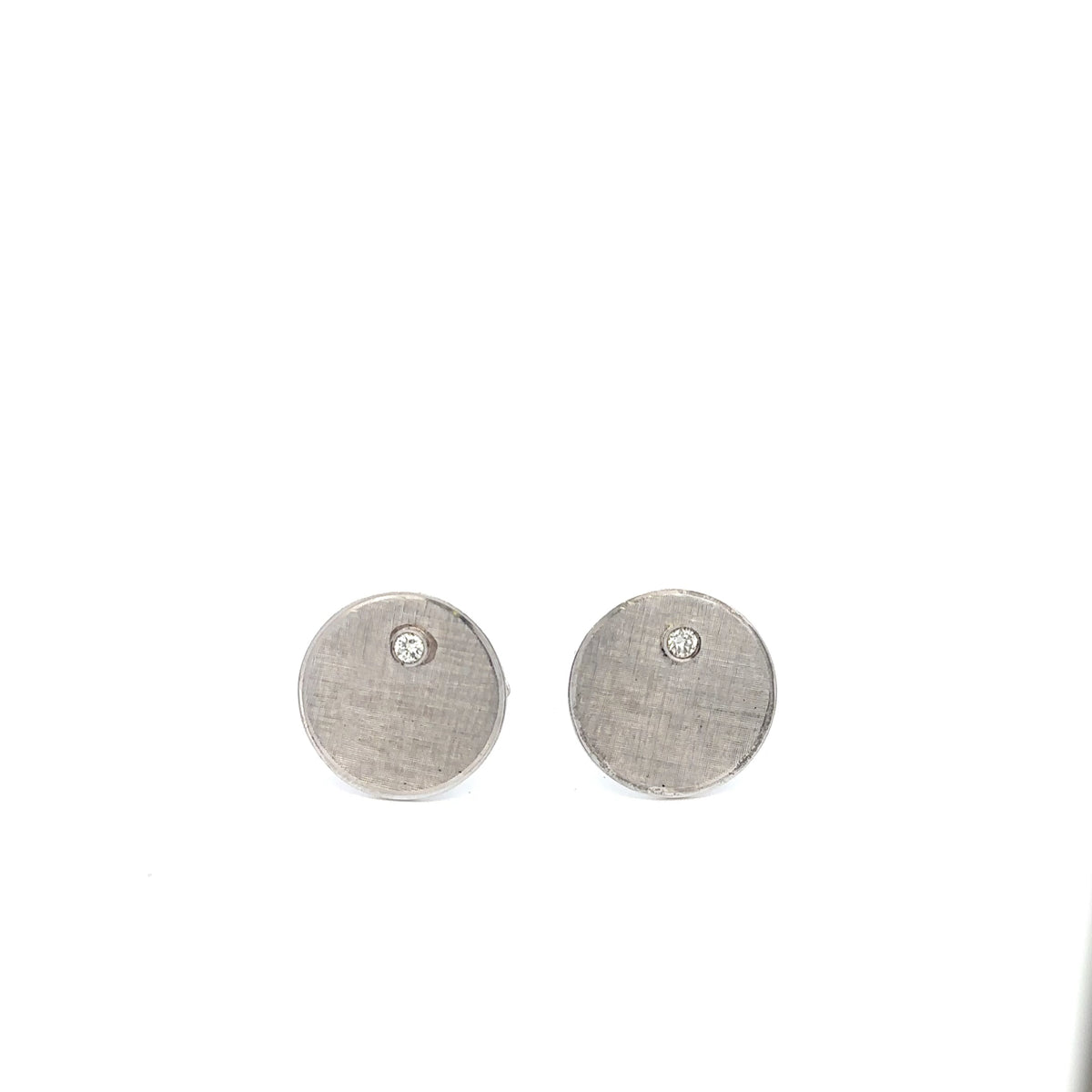 Vintage 14KT White Gold Diamond Cufflinks