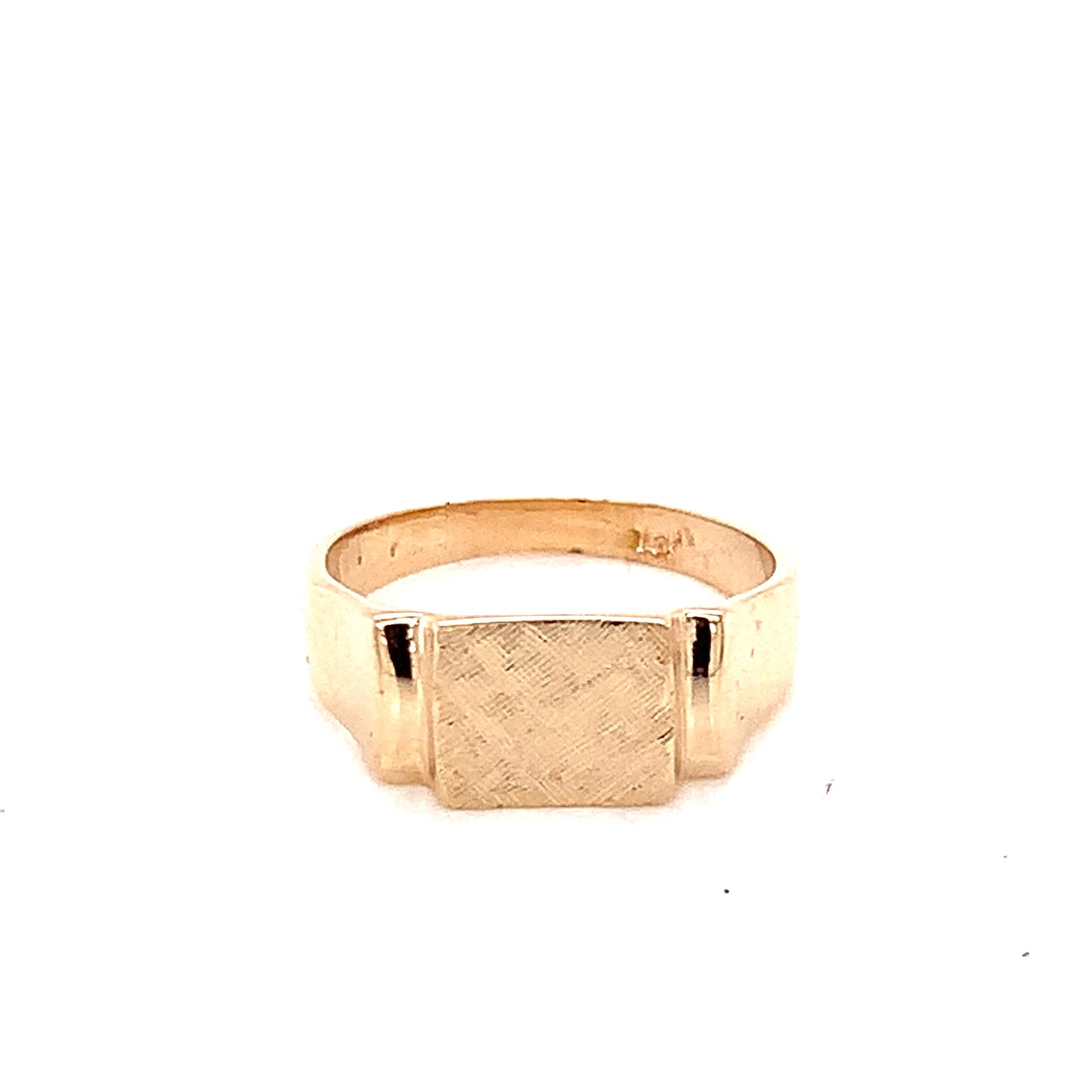 14KT Yellow  Solid Gold Square Baby Signet Ring