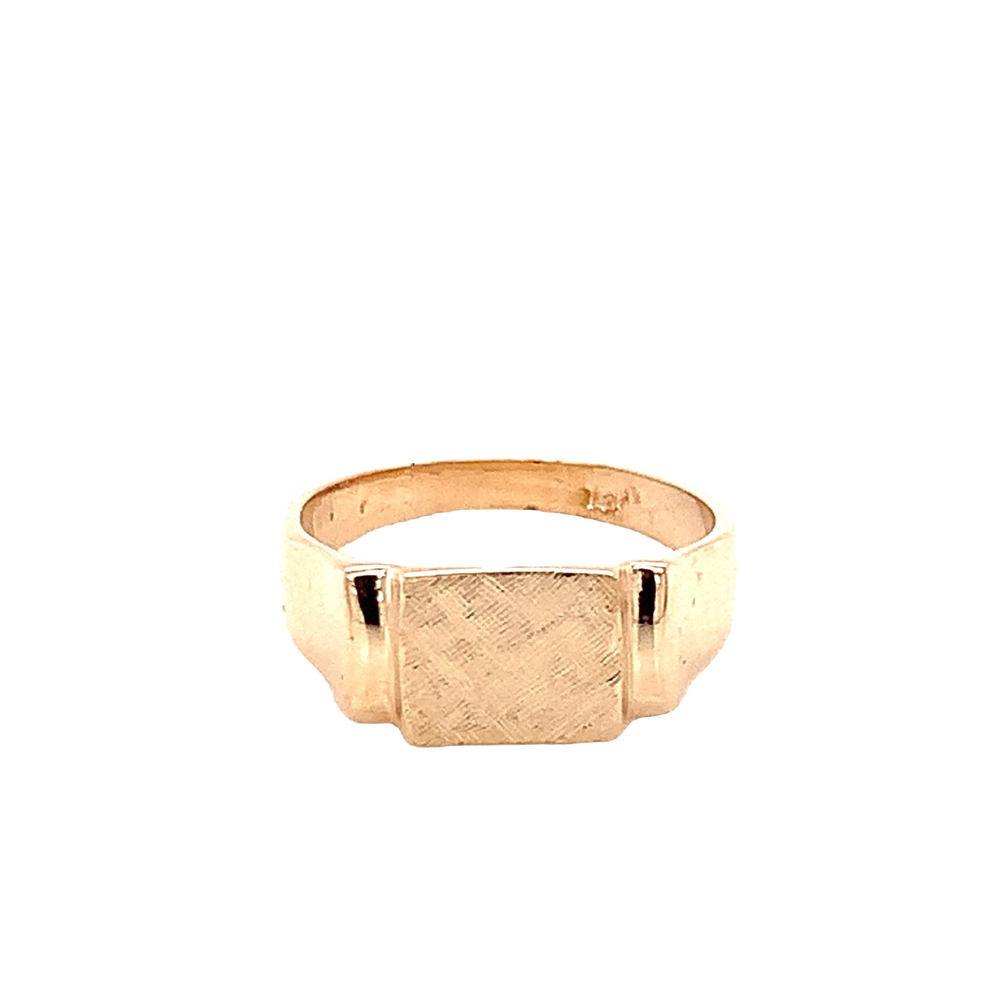 14KT Yellow  Solid Gold Square Baby Signet Ring