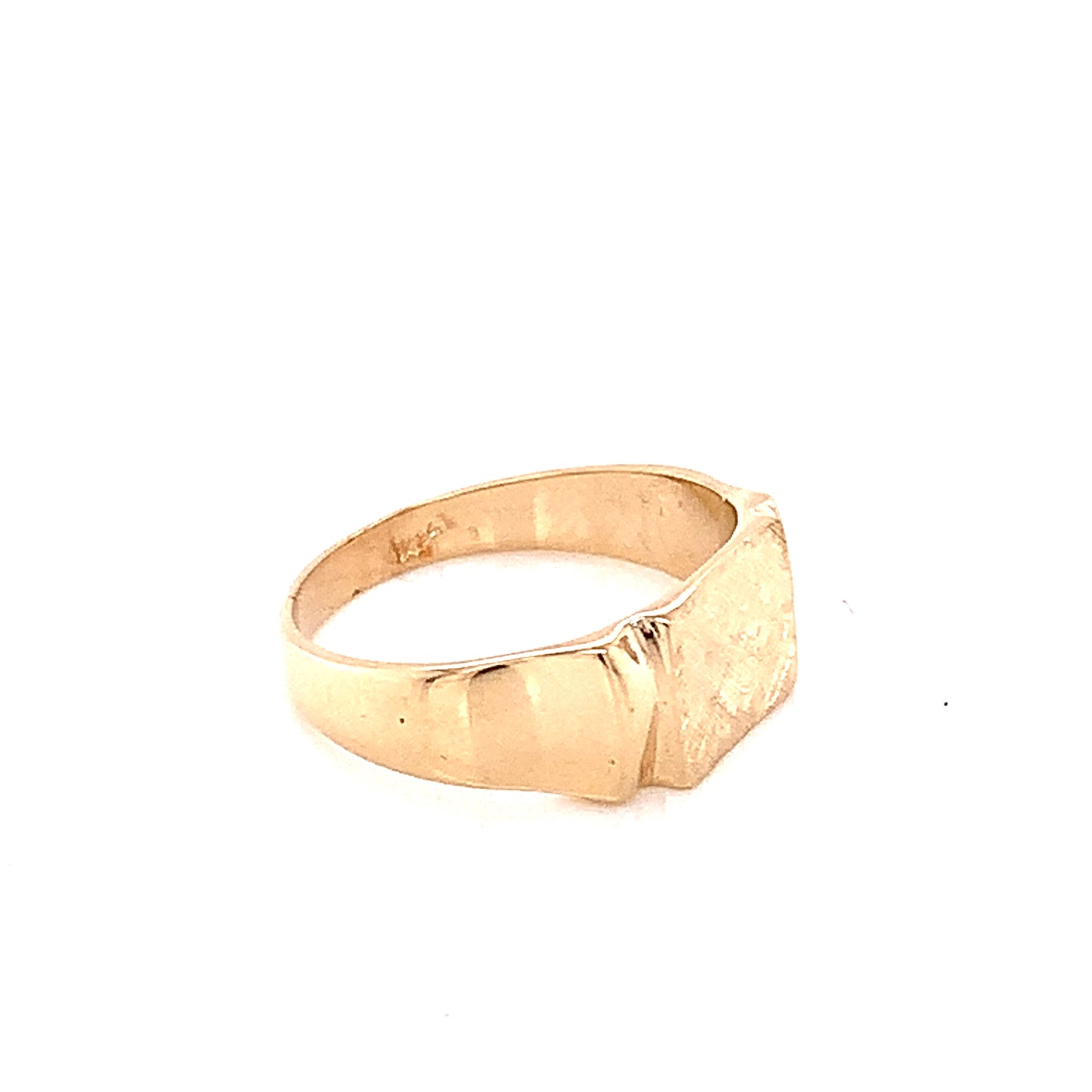 14KT Yellow  Solid Gold Square Baby Signet Ring