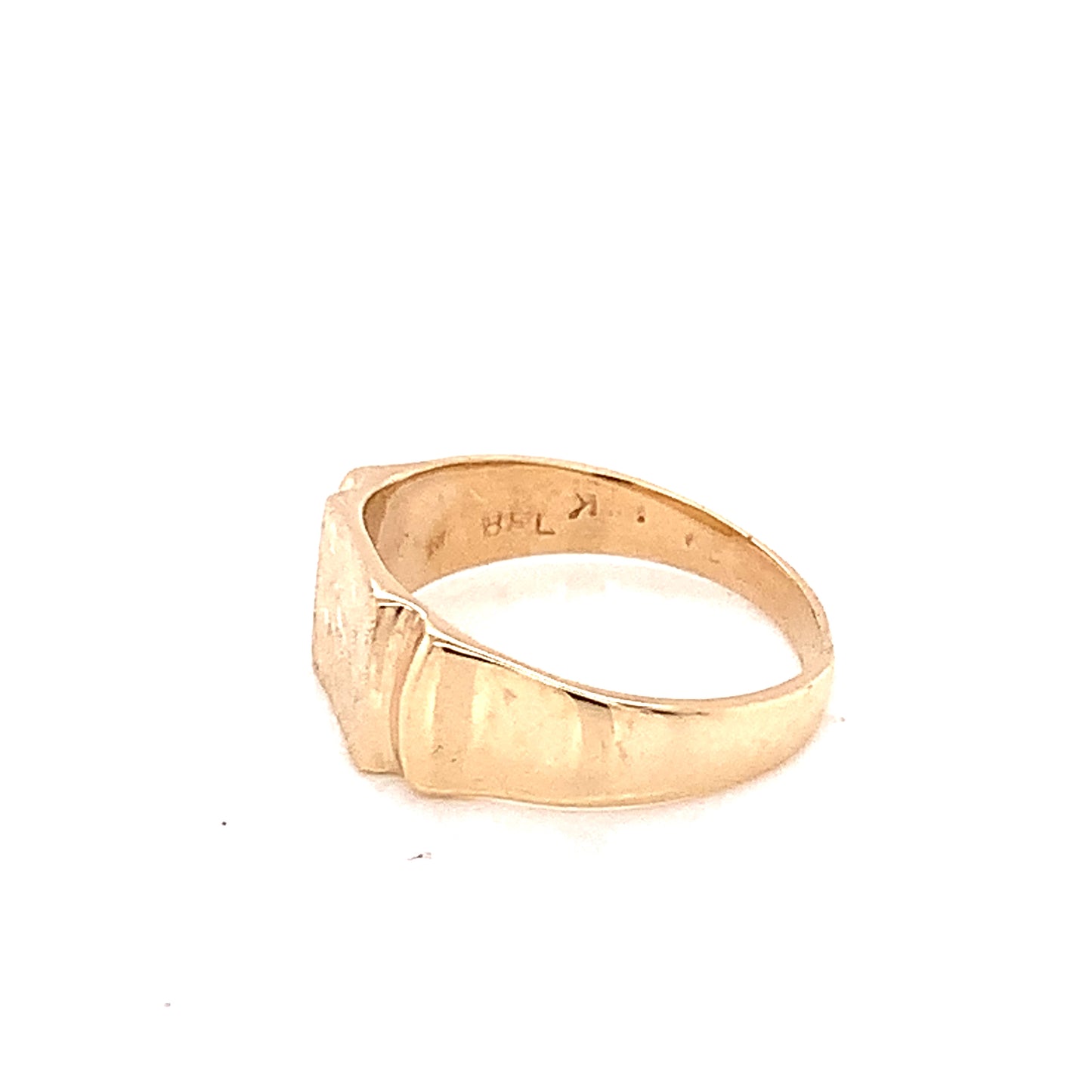 14KT Yellow  Solid Gold Square Baby Signet Ring