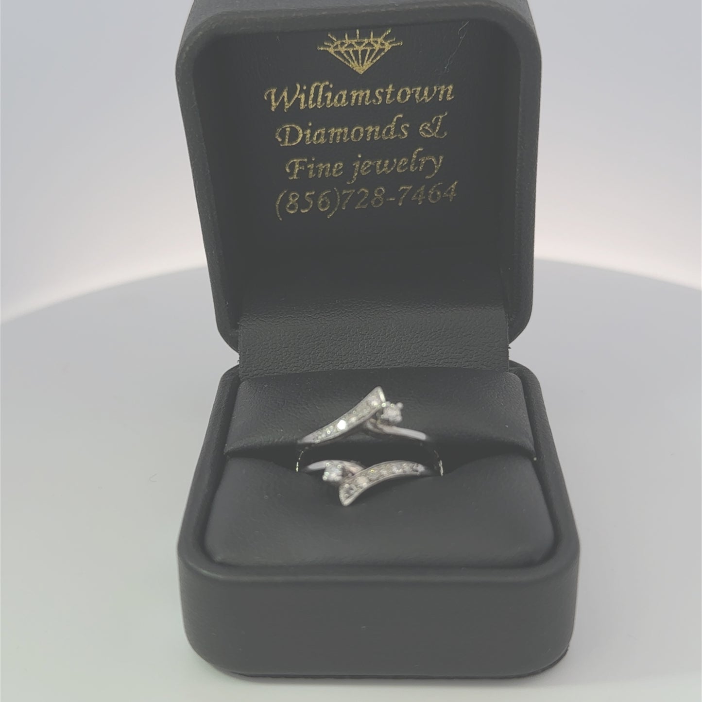 14kt white gold diamond insert vintage ring