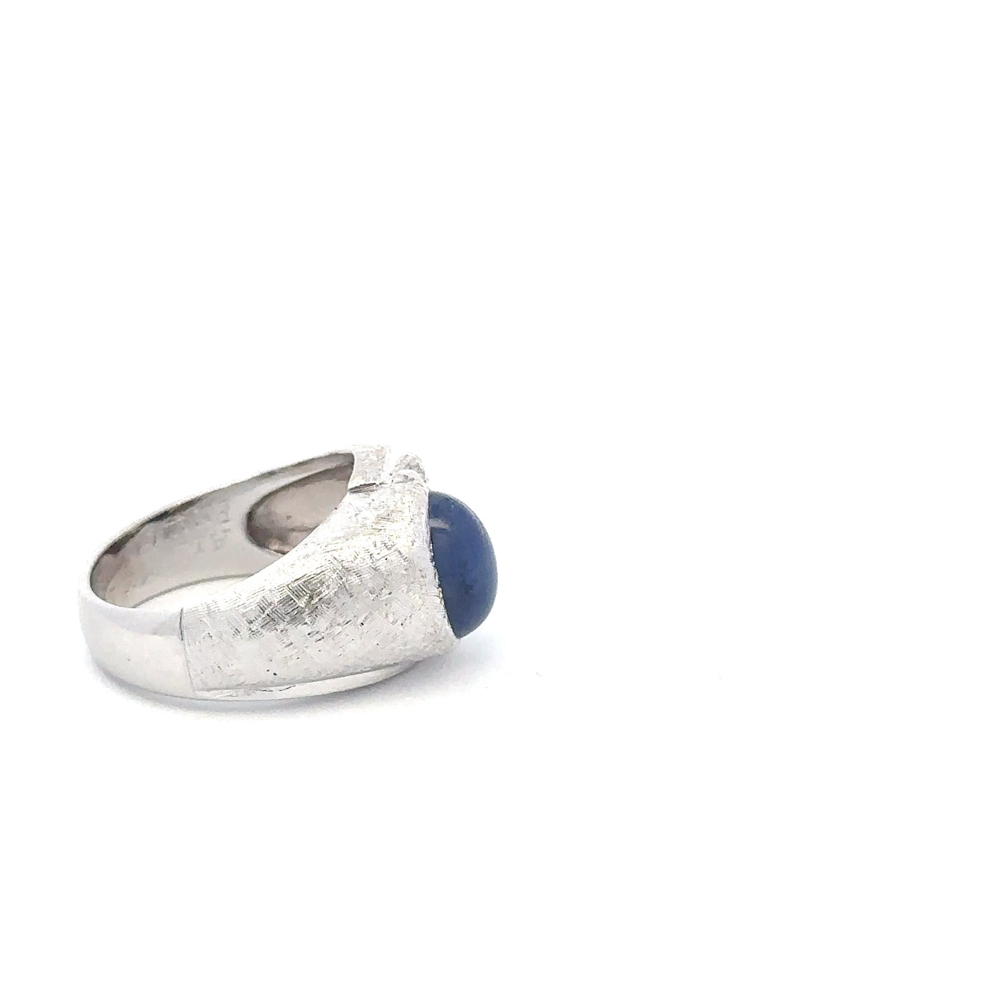14kt white  gold vintage ring Lundy blue star and diamond