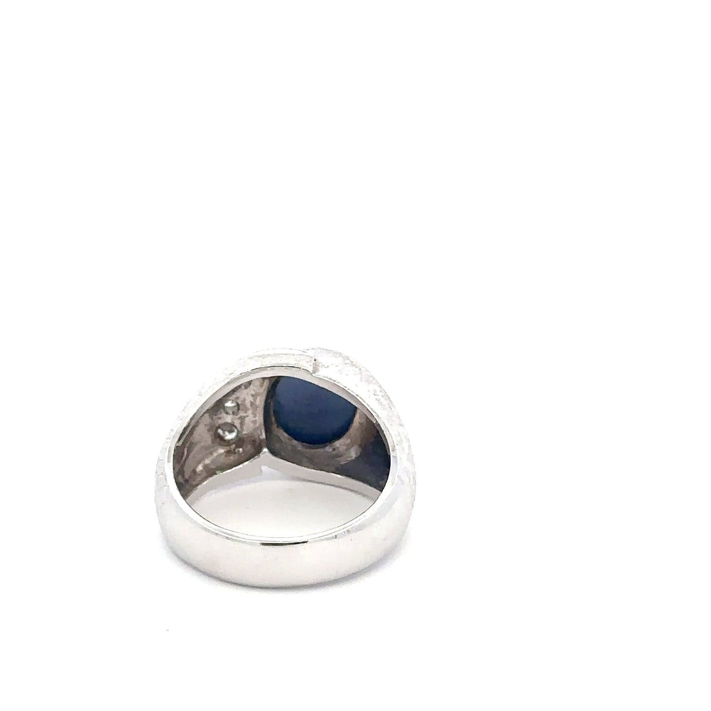 14kt white  gold vintage ring Lundy blue star and diamond