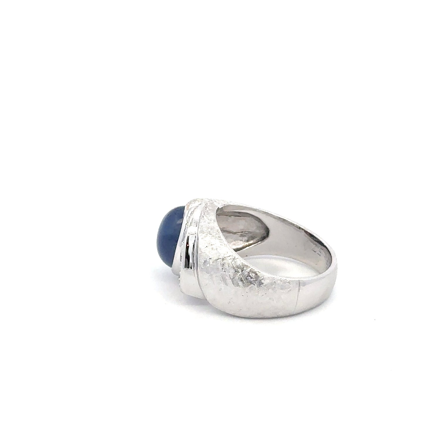 14kt white  gold vintage ring Lundy blue star and diamond