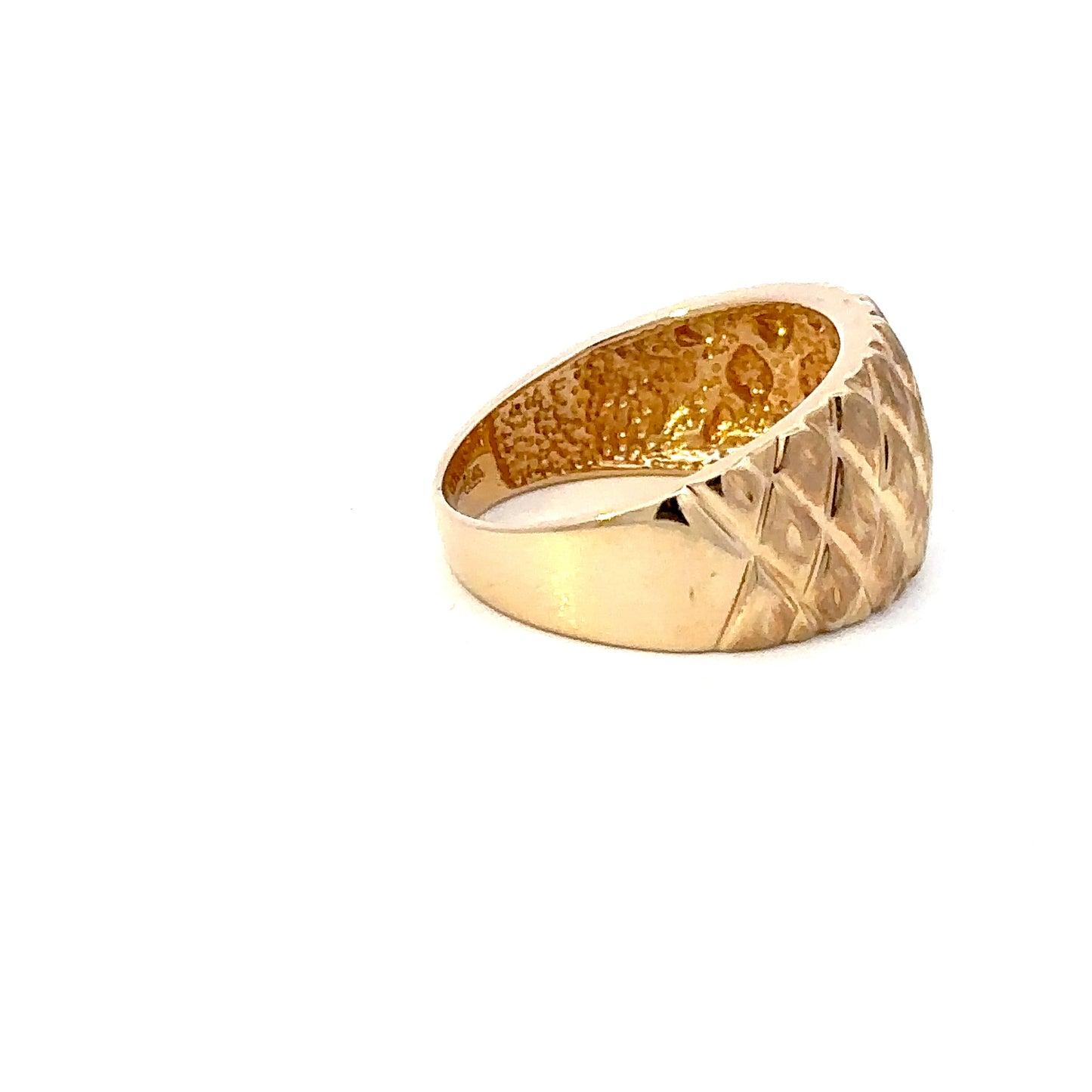14kt yellow solid gold wide dome ring