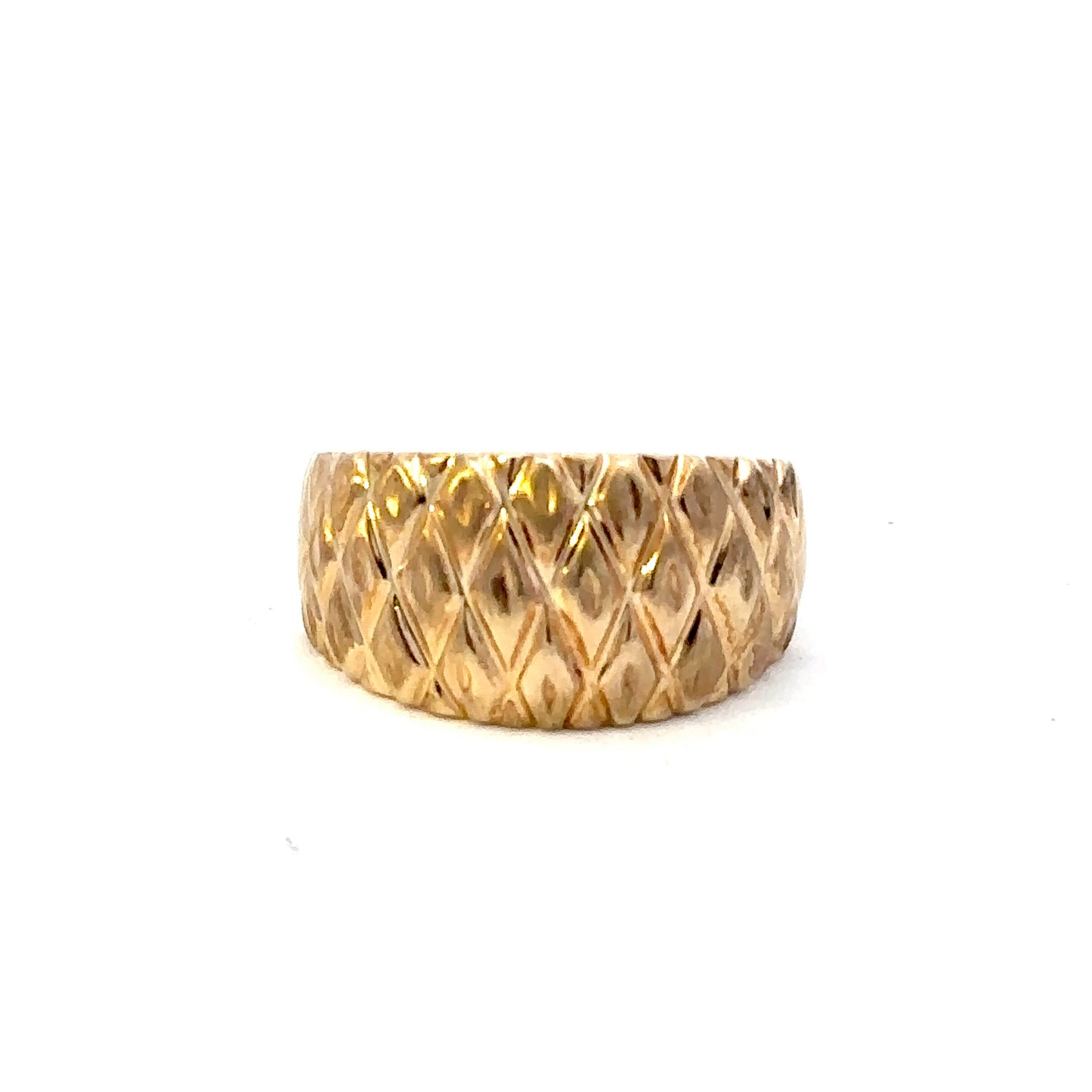 14kt yellow solid gold wide dome ring