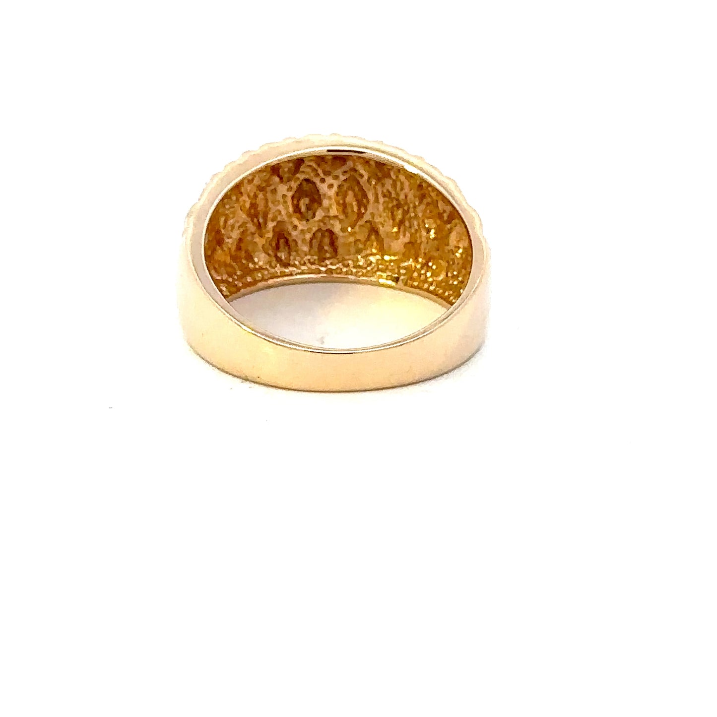 14kt yellow solid gold wide dome ring