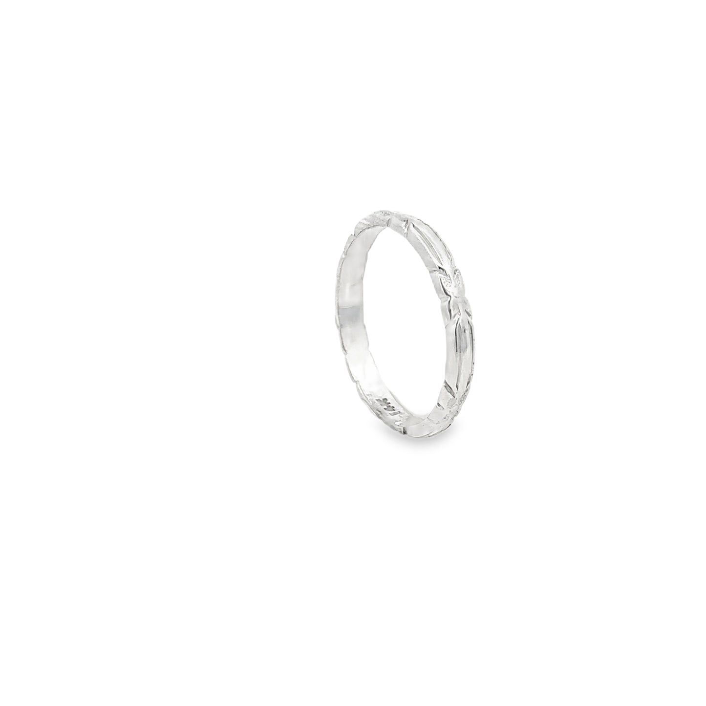 14kt white solid gold vintage band