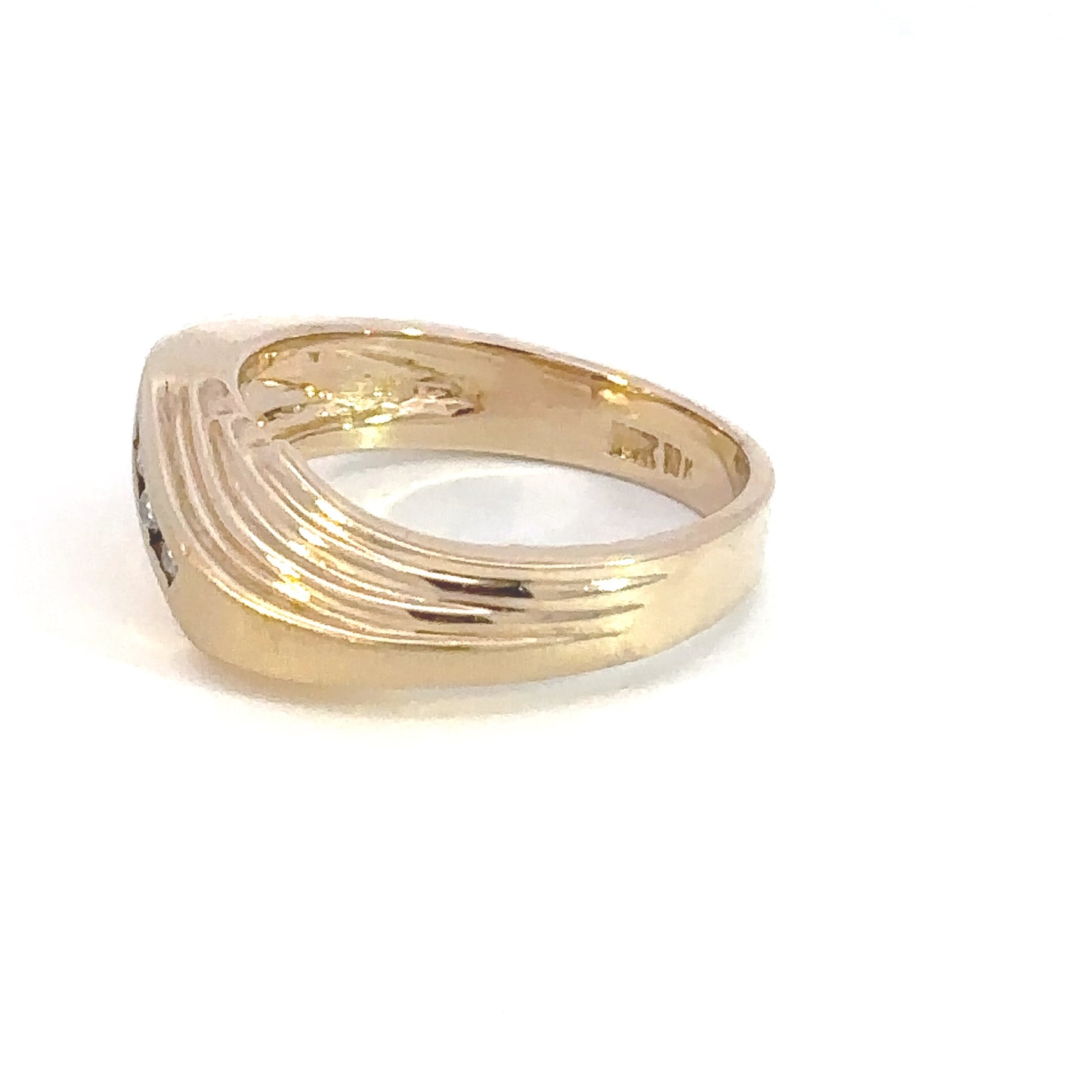 14kt yellow solid gold Vintage diamond wedding band
