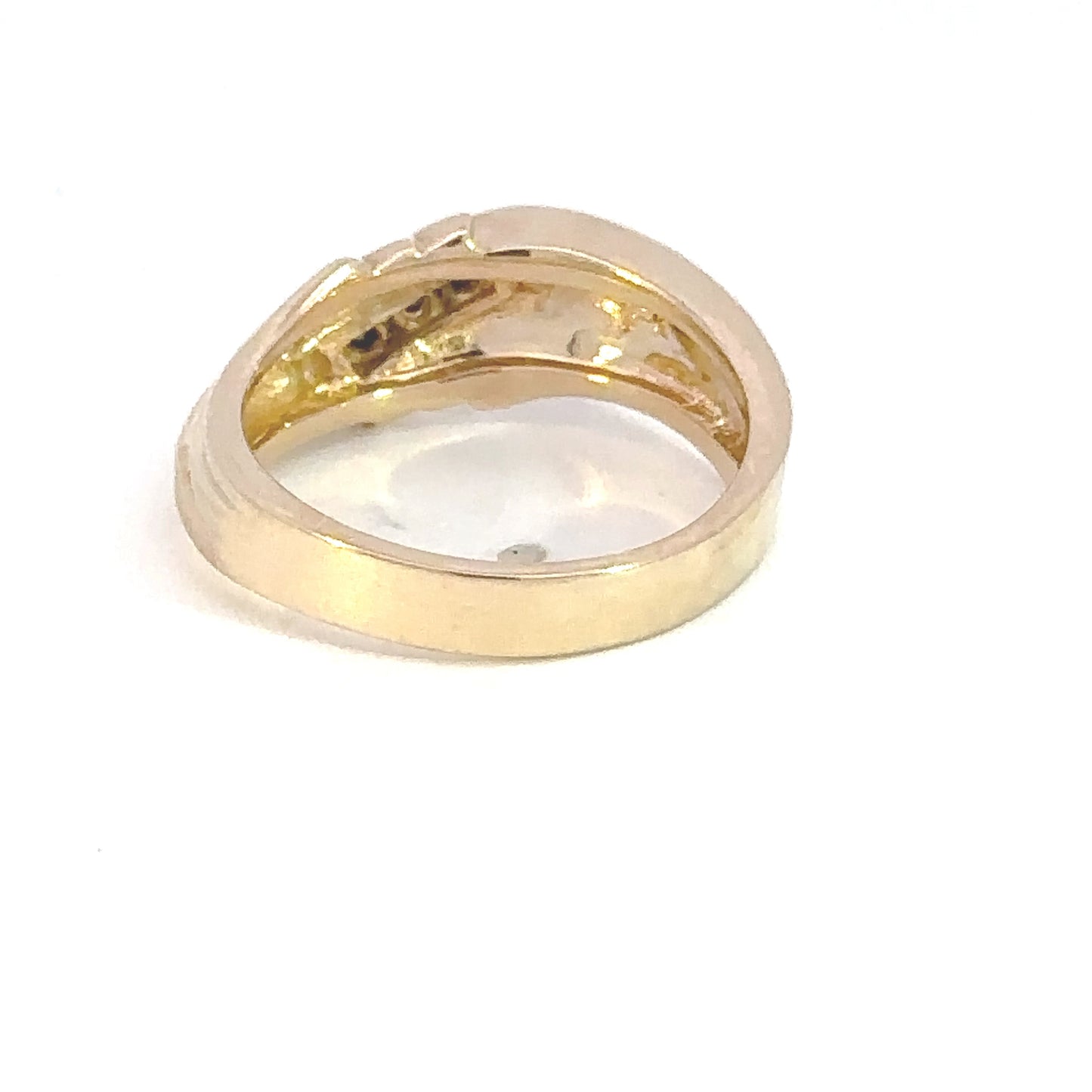 14kt yellow solid gold Vintage diamond wedding band