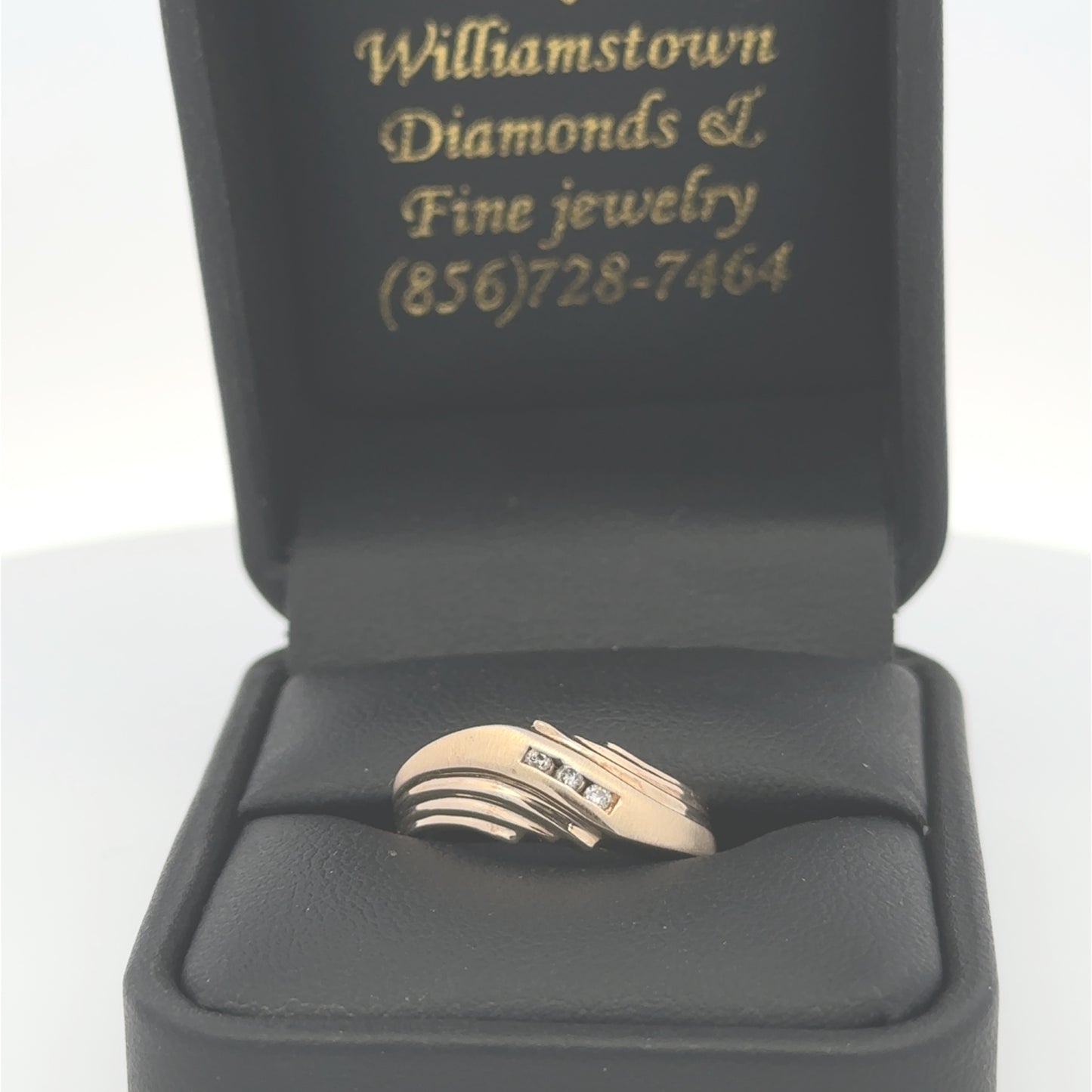 14kt yellow solid gold Vintage diamond wedding band