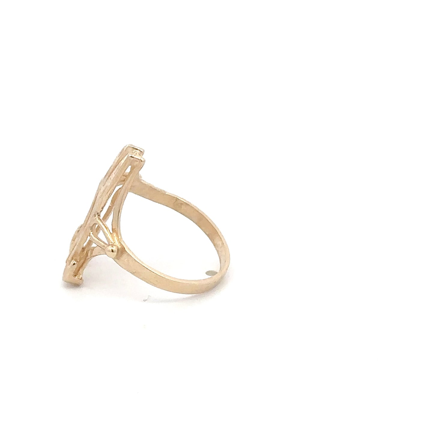 Vintage 14K Yellow Gold Initial “M” Ring | Ornate Script Letter Ring |