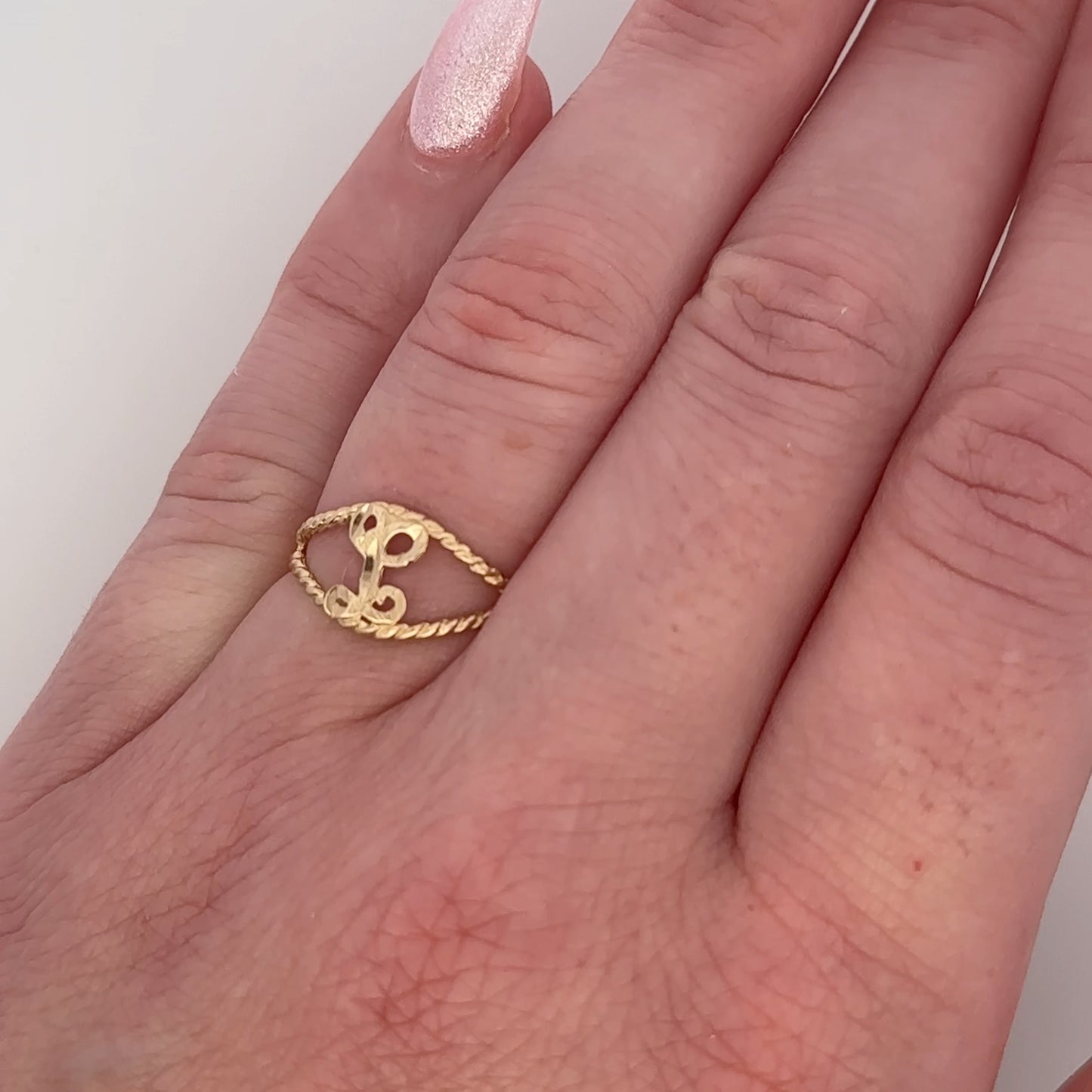 Vintage 14K Yellow Gold Initial “L” Ring
