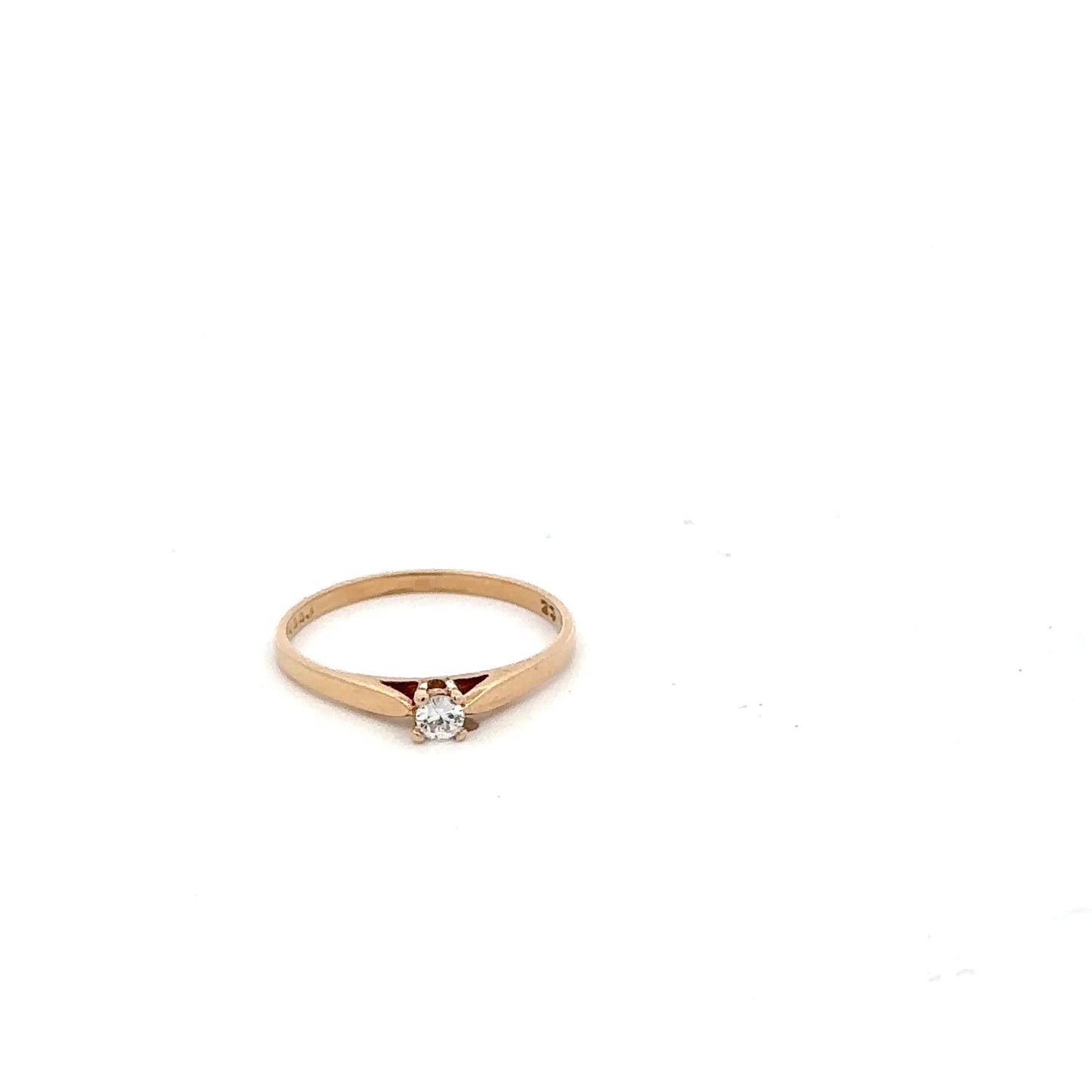 10K Yellow Gold Children's Ring with CZ | Children's Gold Ring | Baptism Christening Birthday Gift