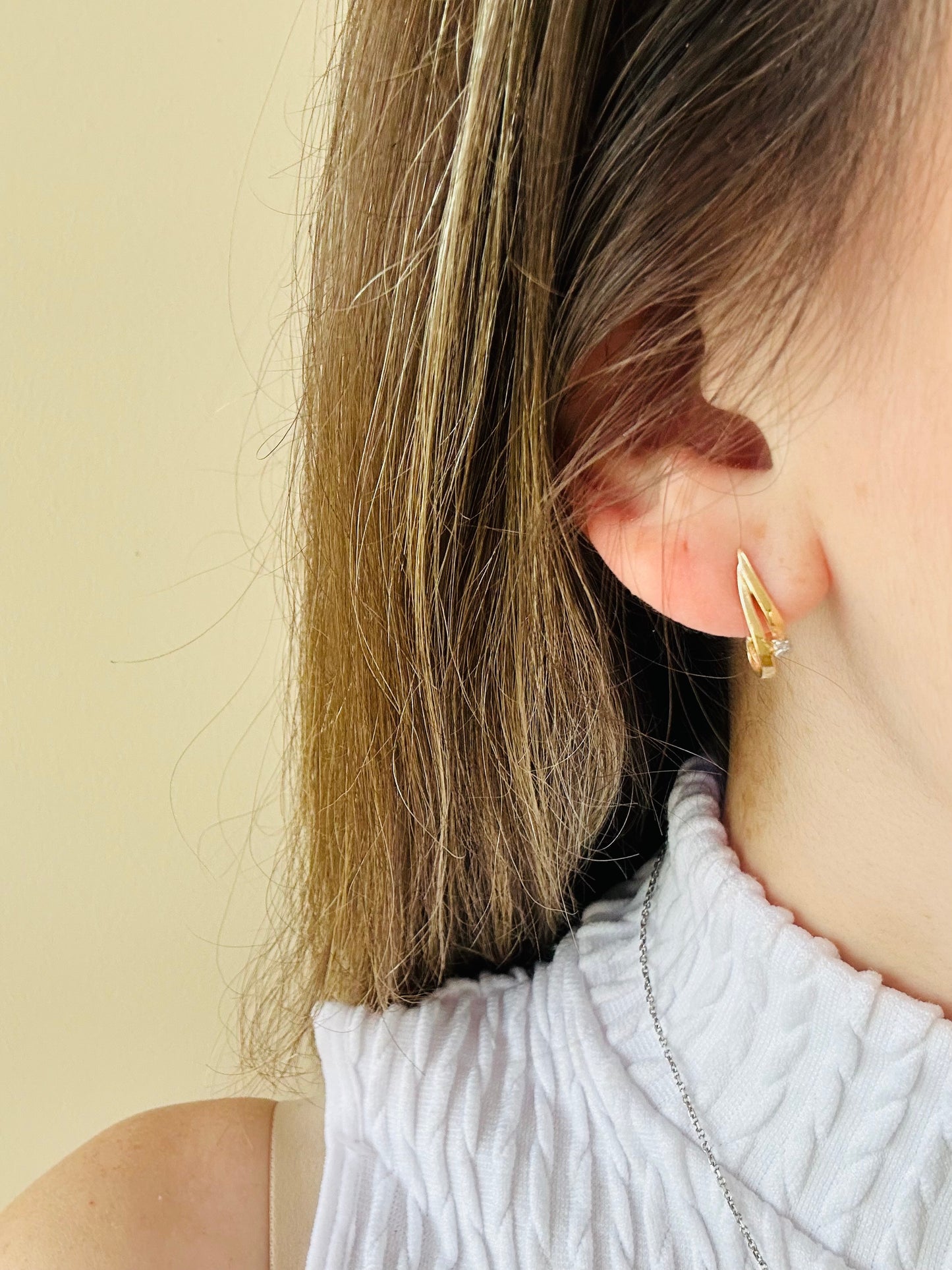 14kt yellow  solid gold  earrings