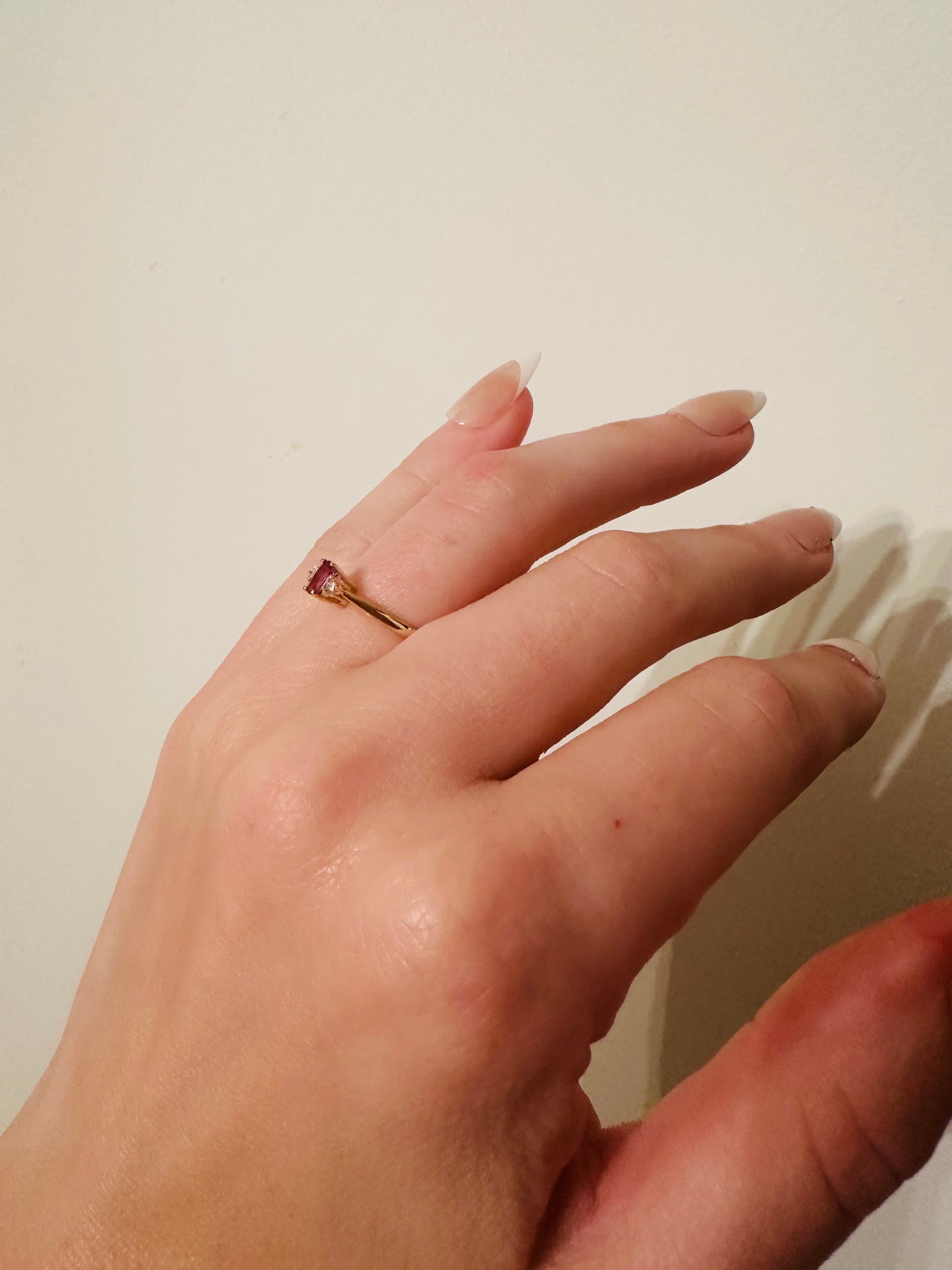 14kt yellow solid  gold ruby and diamond vintage ring