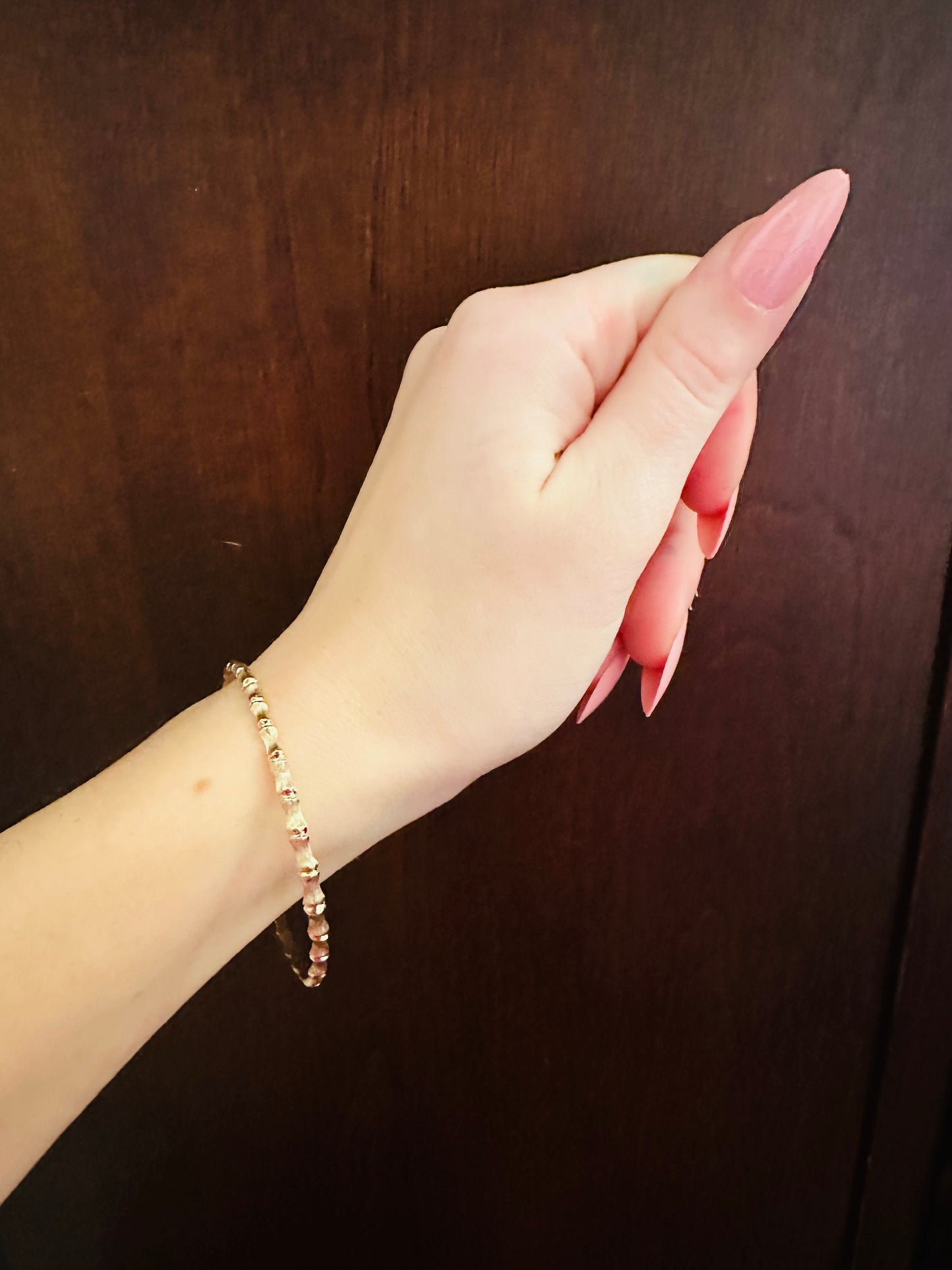 14kt yellow  solid gold bamboo bangle vintage