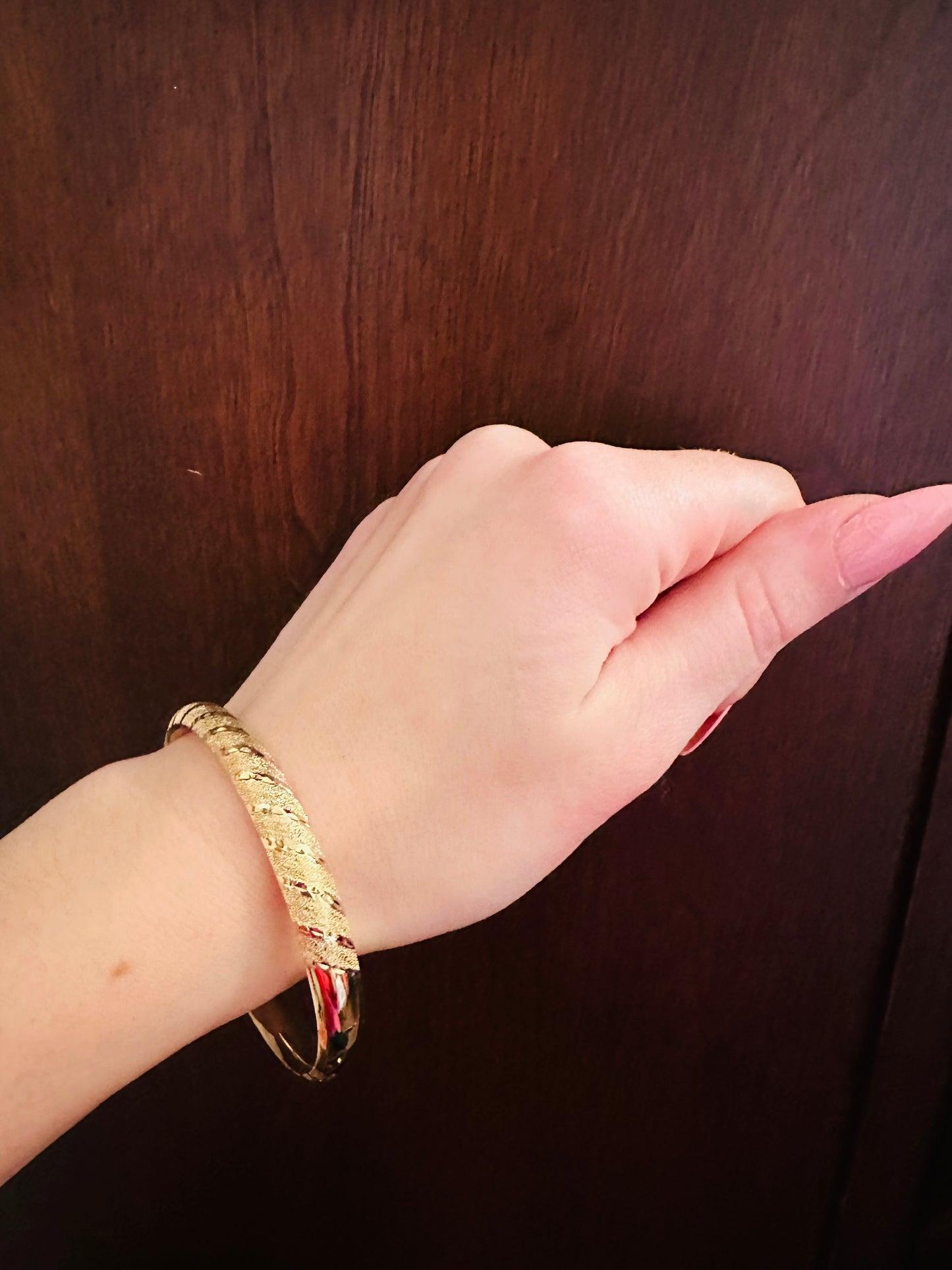 14kt yellow gold bangles diamond finish